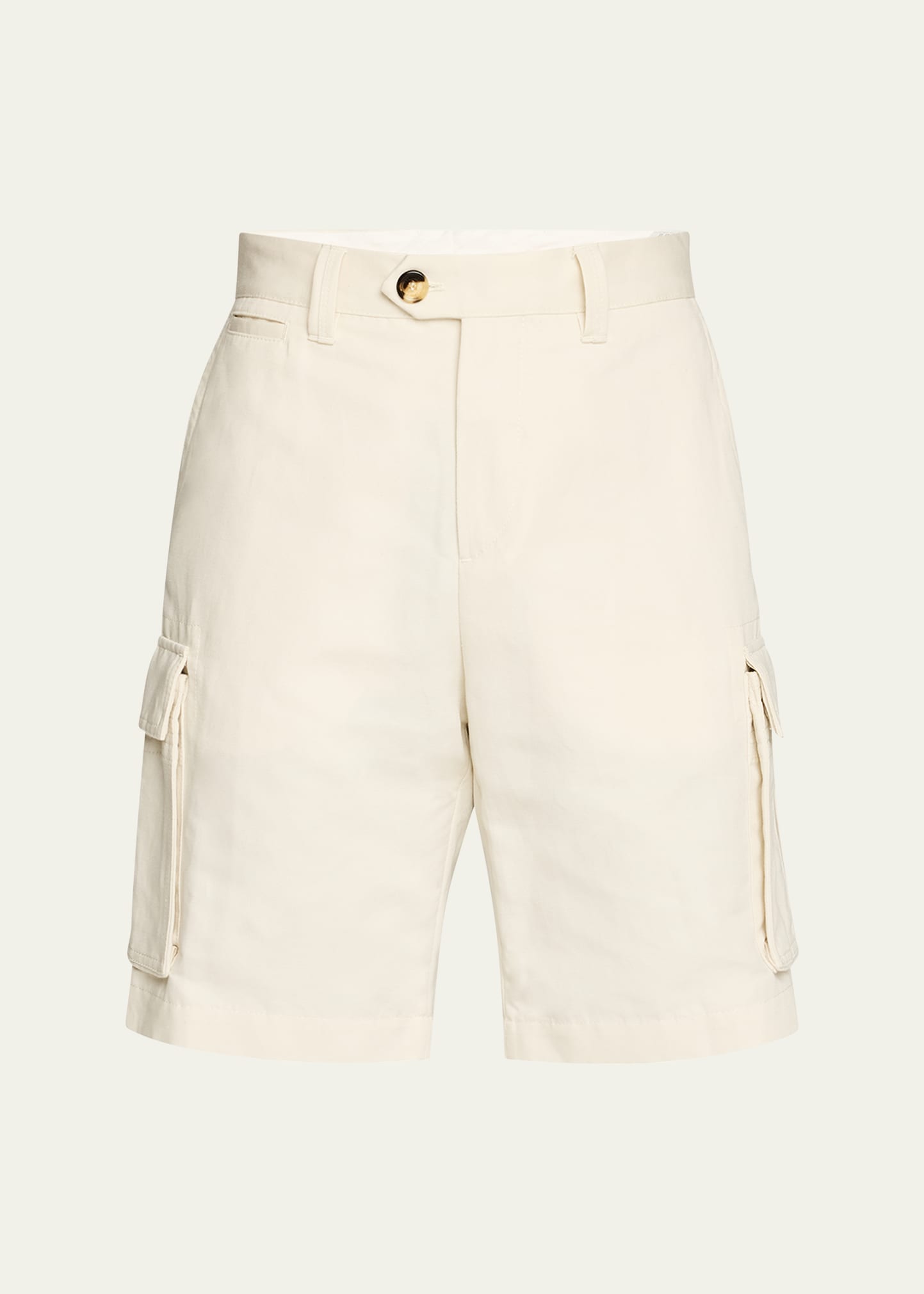 Brunello Cucinelli Men's Linen and Cotton Cargo Bermuda