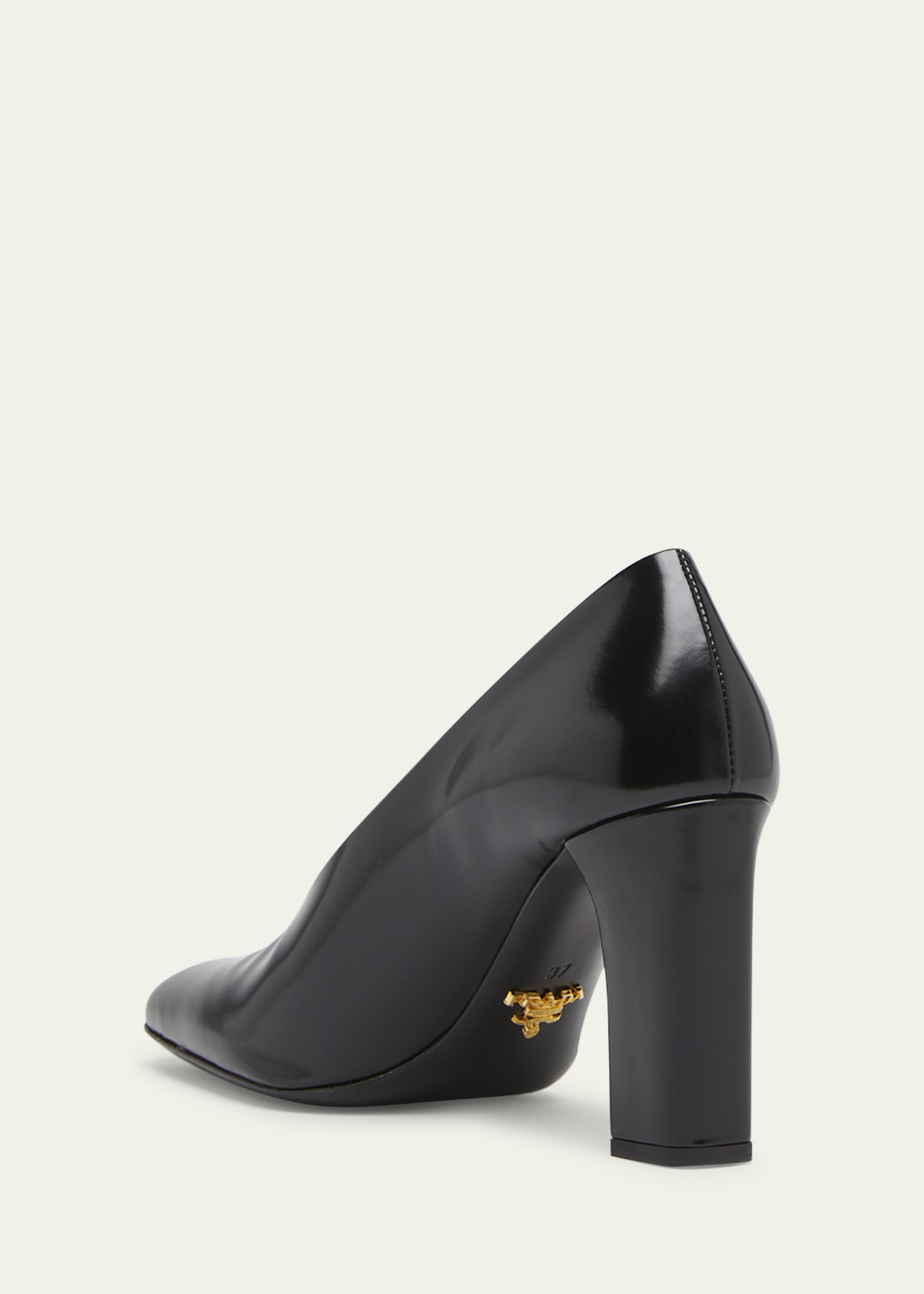 Prada Modellerie Spazzolato Leather Block-Heel Pumps - Bergdorf