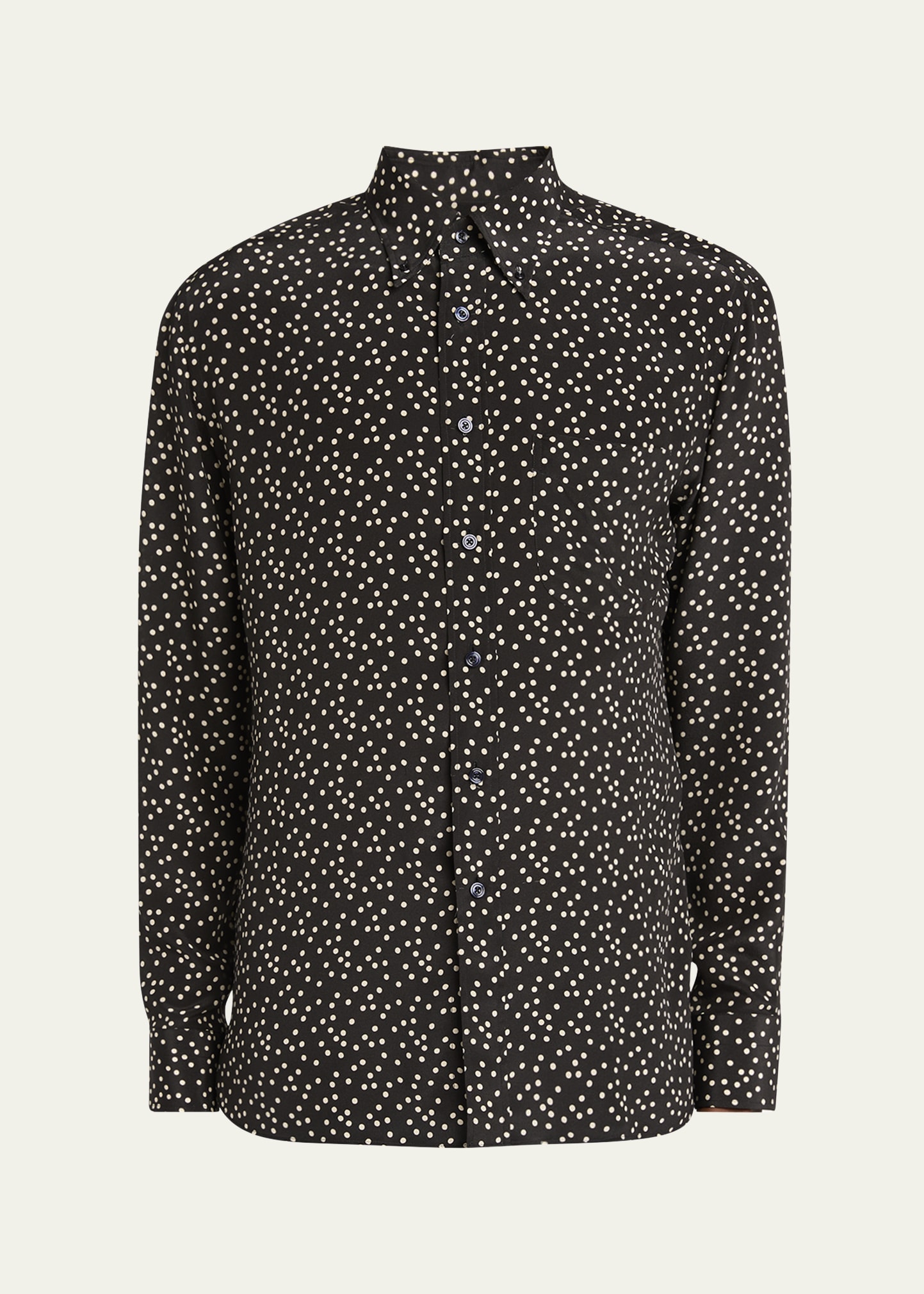 TOM FORD Men's Crepe de Chine Polka Dot Sport Shirt