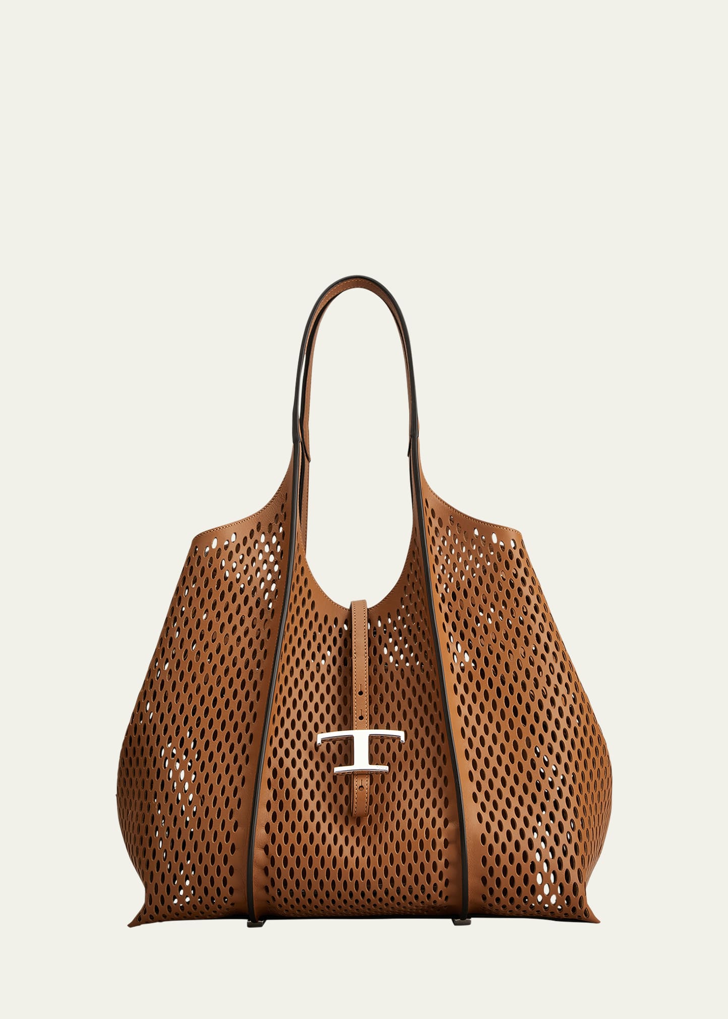 Tod's CLN Large Canvas and Leather Tote Bag