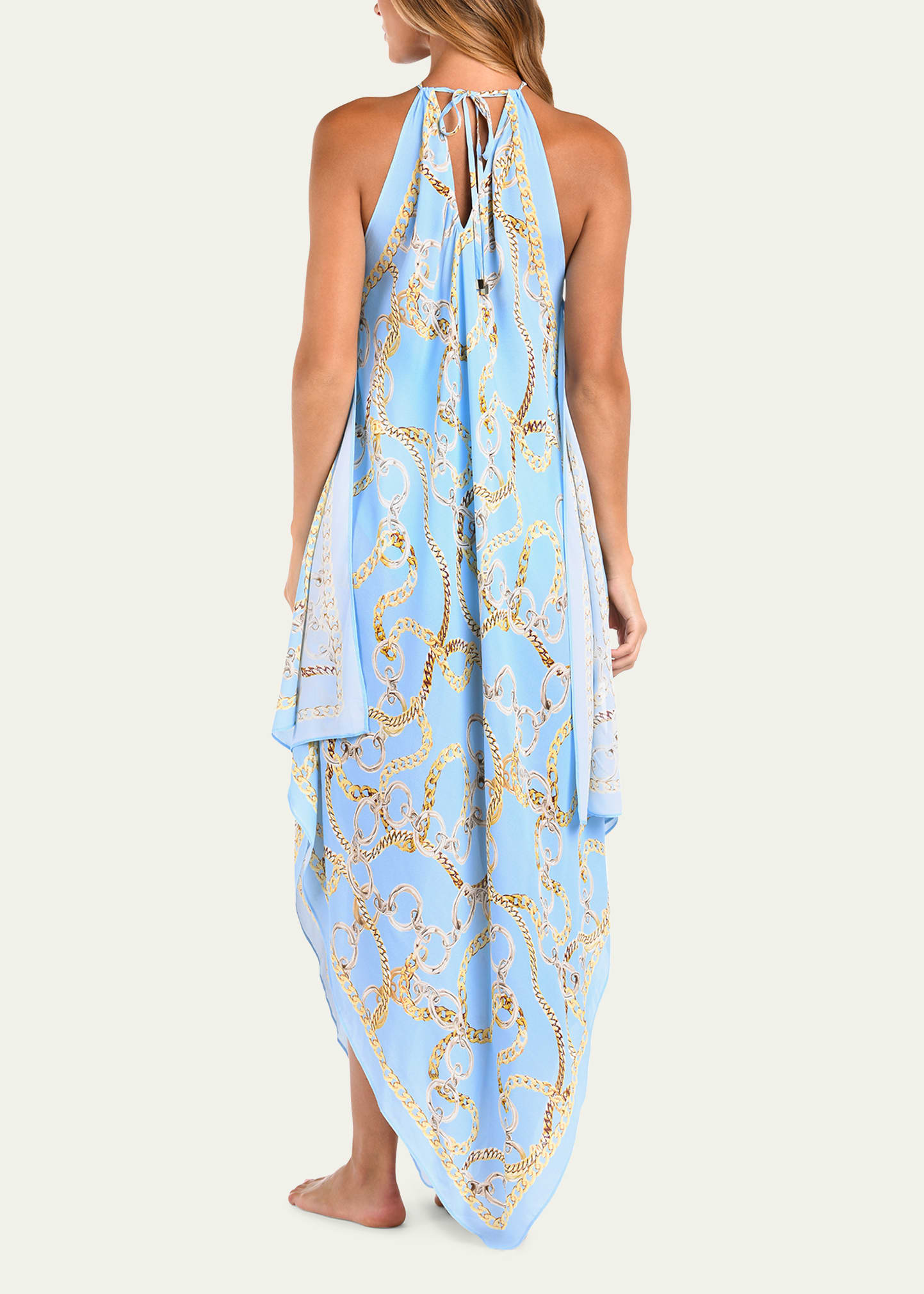 L'Agence Elise Chain Halter Midi Dress - Bergdorf Goodman