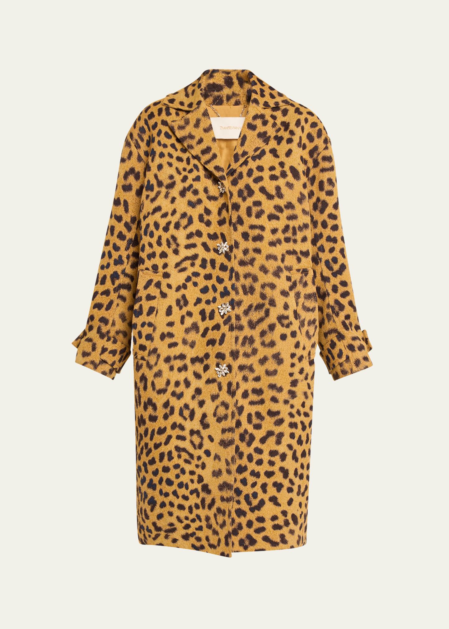Zimmermann Crush Leopard Jacquard Barrel Coat - Bergdorf Goodman