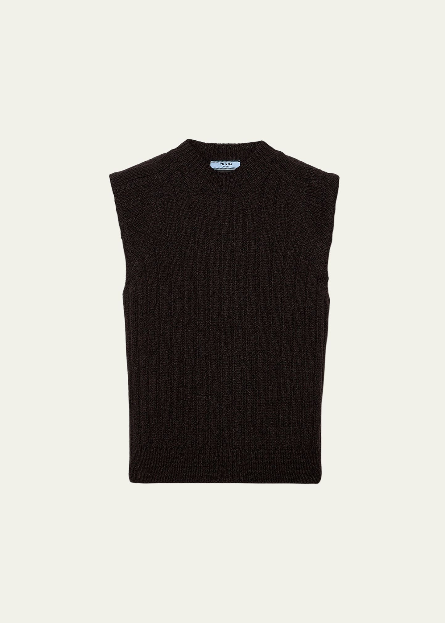 【送料&関税込】Prada V-neck Knitted Vest PRADA ブラック Vネック ニットベスト ウール/カシミヤ サイズ38