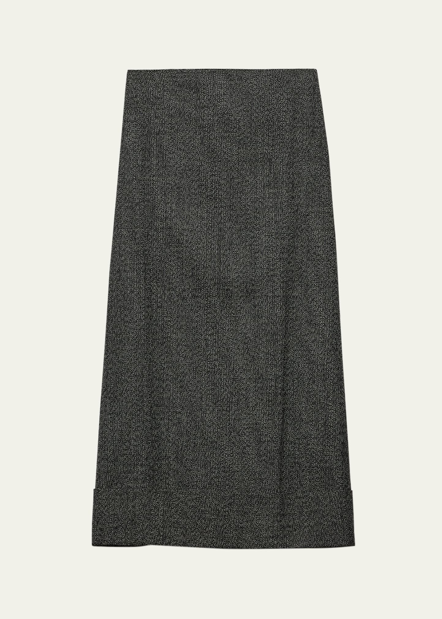 【プラダ・PRADA】Mouline wool midi-skirt Prada Mouline Wool Midi Skirt - Bergdorf Goodman