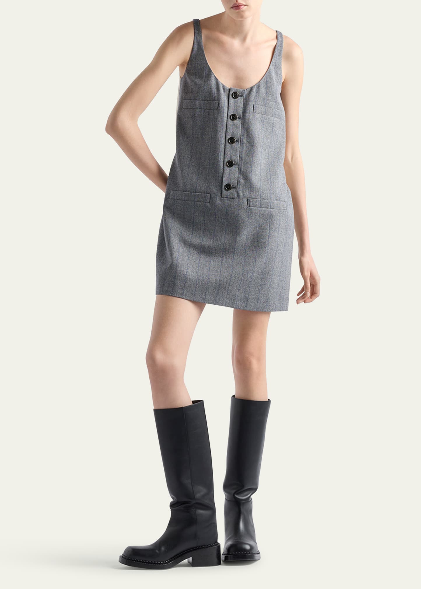 【プラダ・PRADA】Wool pinstriped mini-dress bg_4899545_100134_a