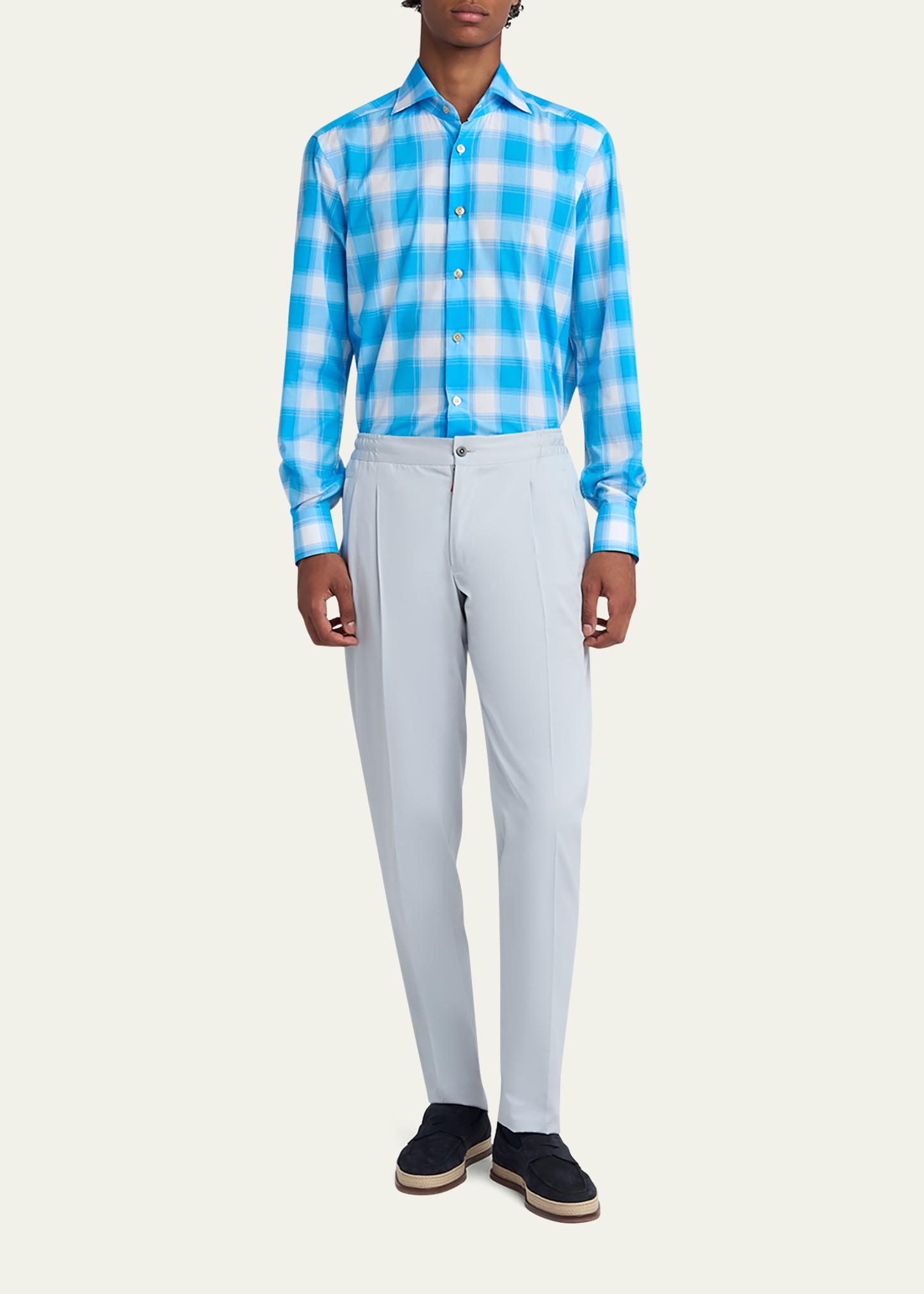 Kiton Men's Cotton Check Sport Shirt - Bergdorf Goodman