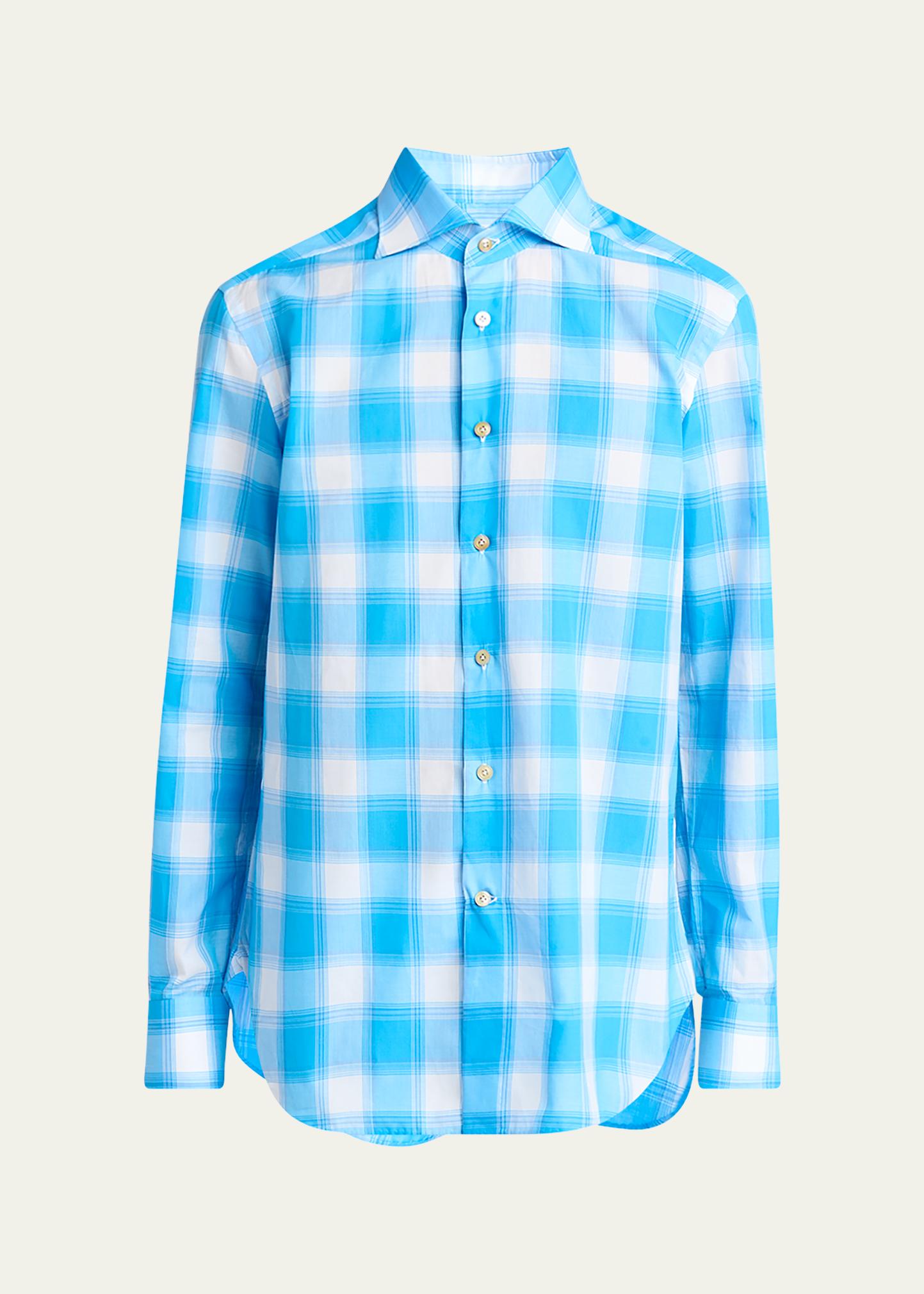 Kiton Men's Cotton Check Sport Shirt - Bergdorf Goodman