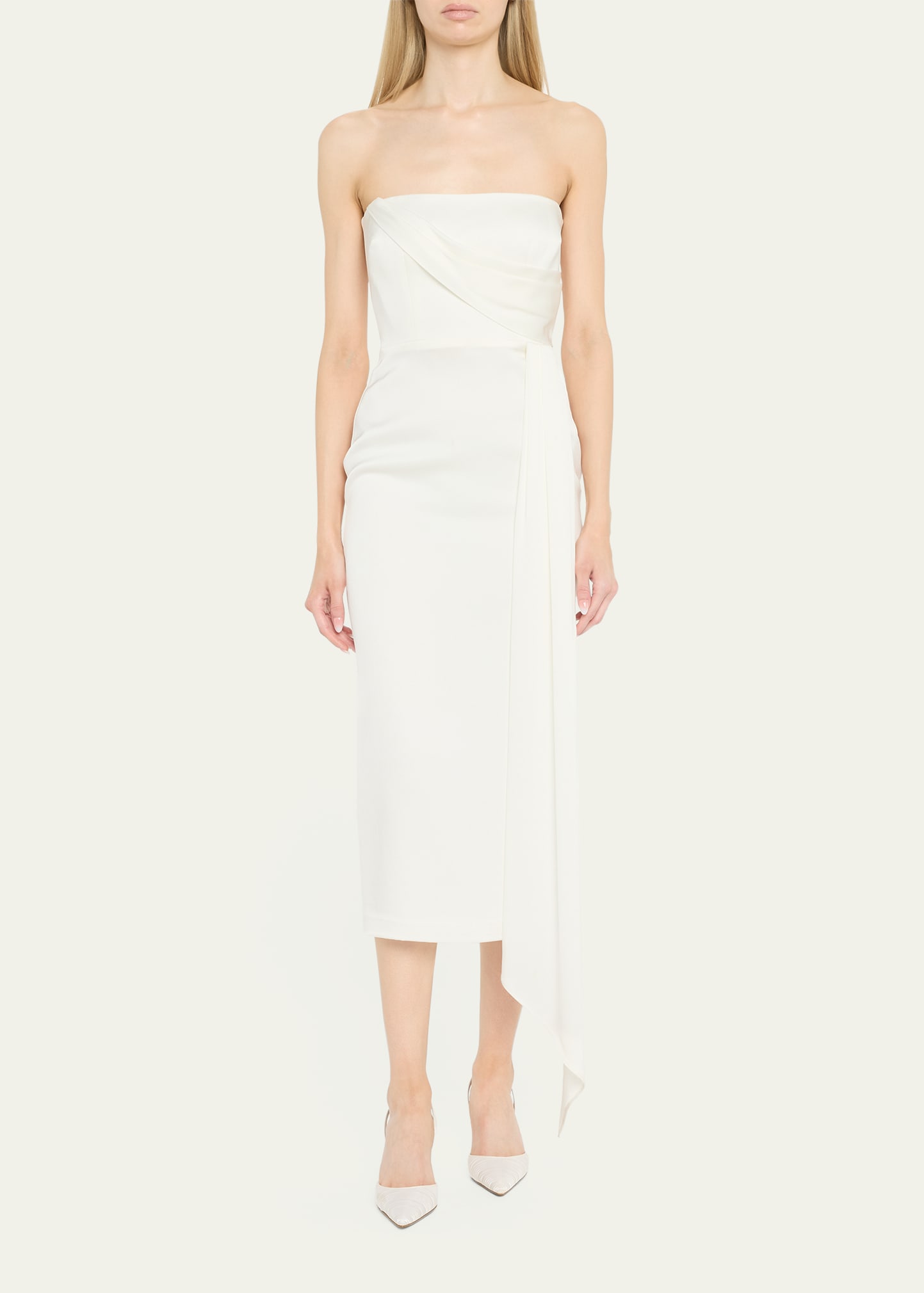 Manolo Blahnik Carolyne Pleated Satin Halter Pumps
