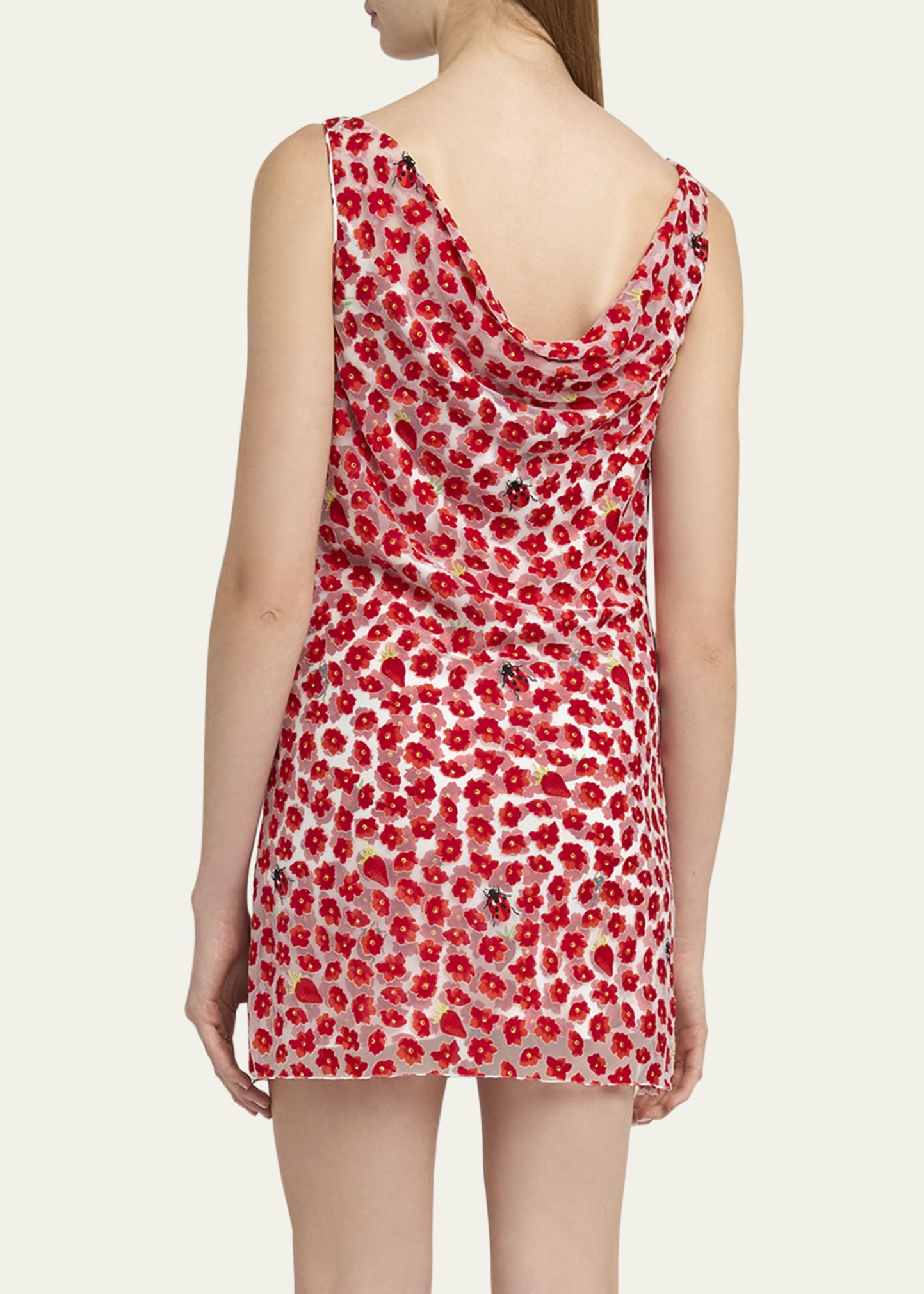 【関税＆送料込み】Versace Jersey Mini Dress Versace Strawberry Garden Devore Jersey Mini Dress