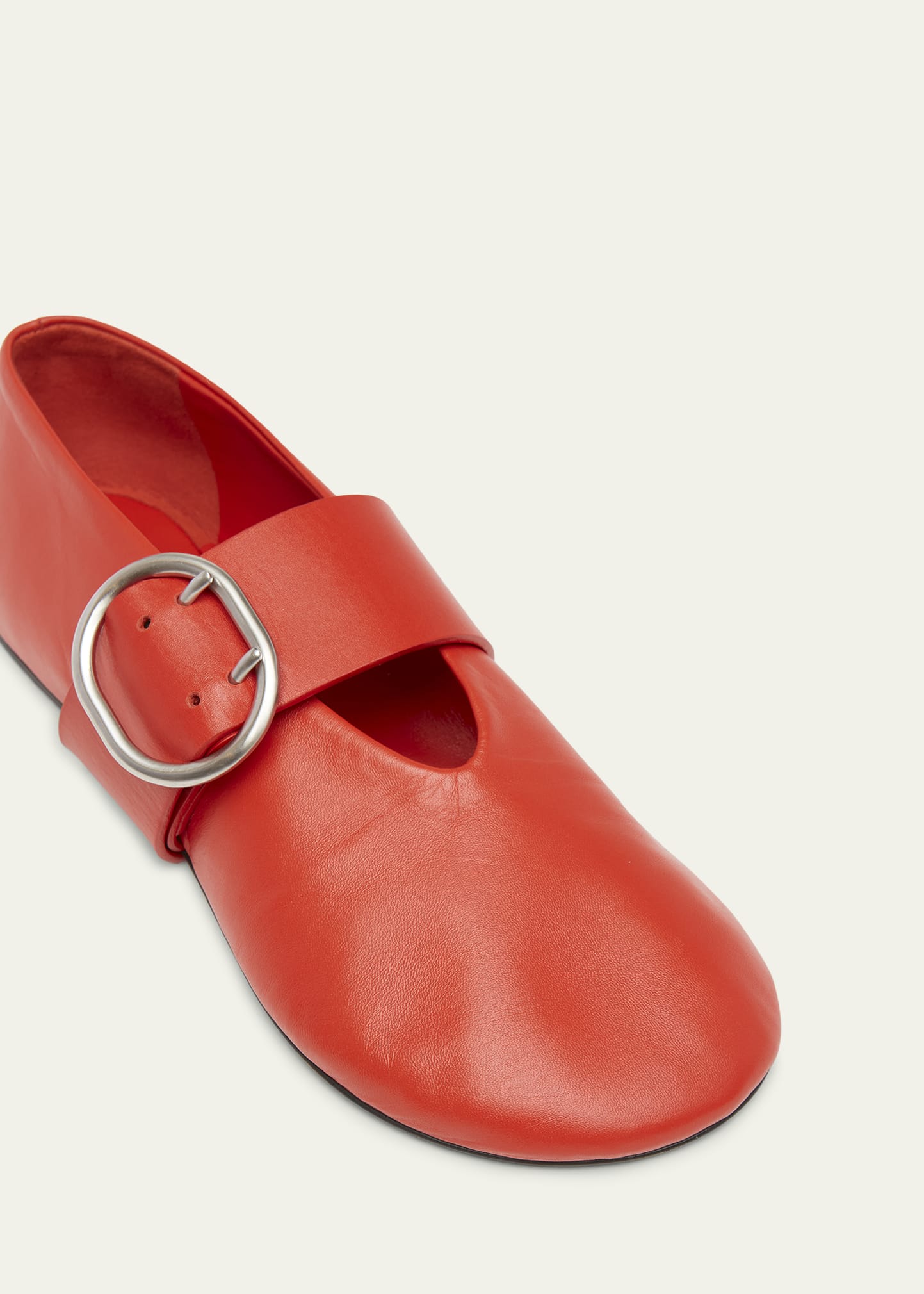 Jil Sander Soft Leather Mary Jane Ballerina Flats - Bergdorf Goodman