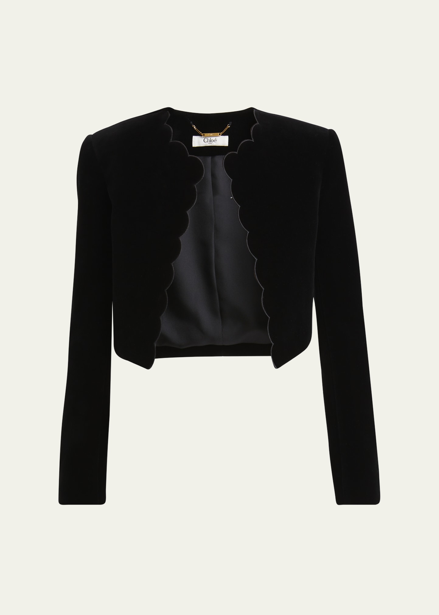 【CHLOE'】cropped wool jacket for women(関税込み) CHLOÉ Cropped wool-gabardine blazer | NET-A-PORTER