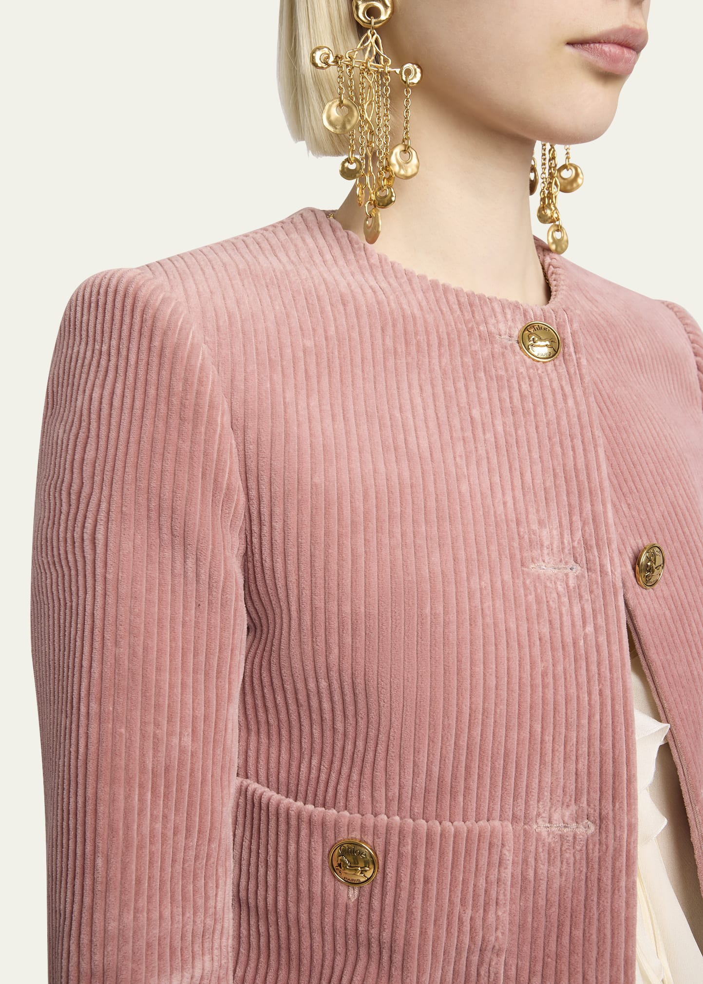 ジャケット Chloe Cropped Corduroy Jacket Chloé Corduroy Cropped Jacket | Saks Fifth Avenue