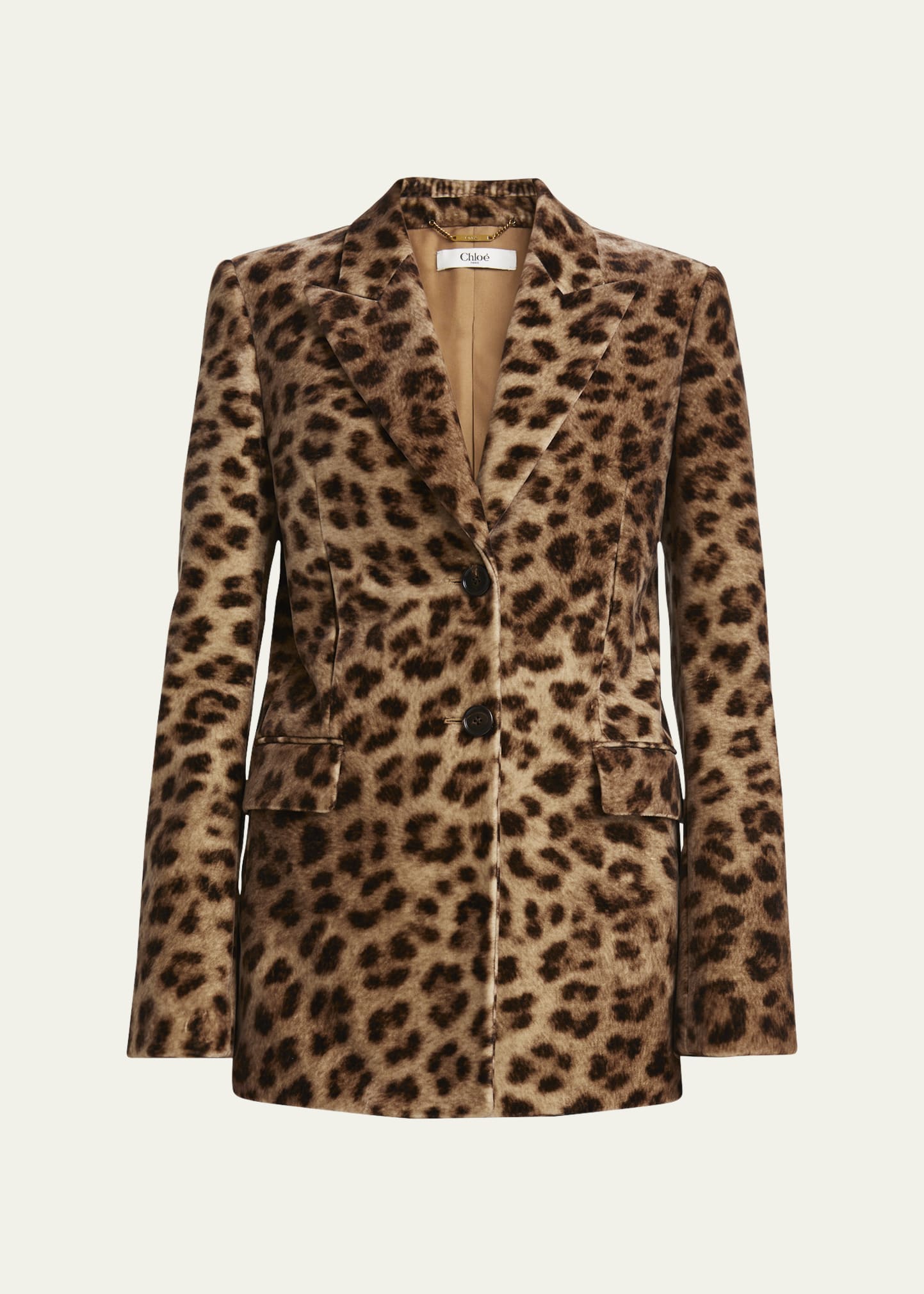 Chloe Leopard-Print SIngle-Breasted Jacket - Bergdorf Goodman