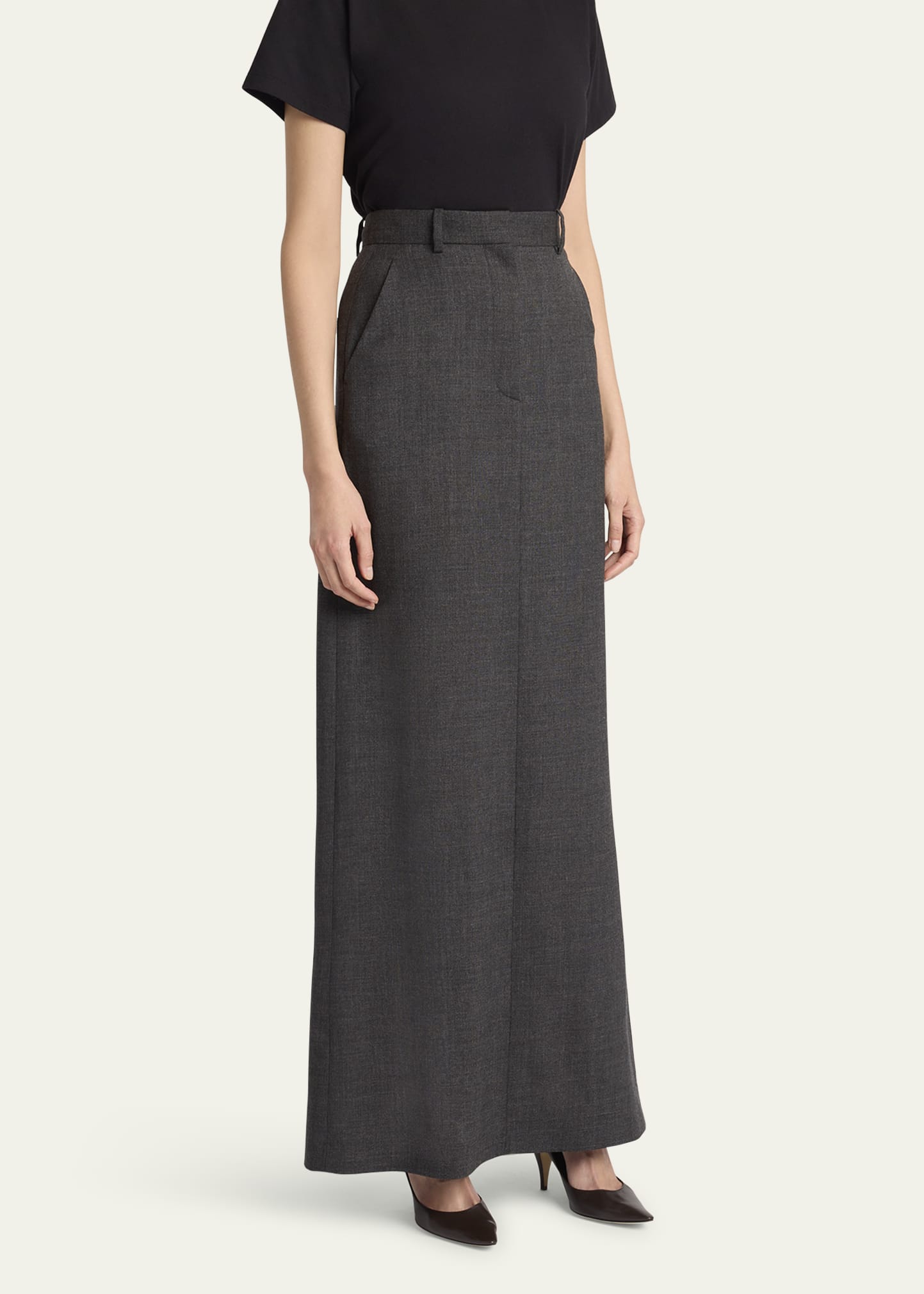 【関税込み】the row Roux' skirt THE ROW Roux Long Wool Skirt - Bergdorf Goodman