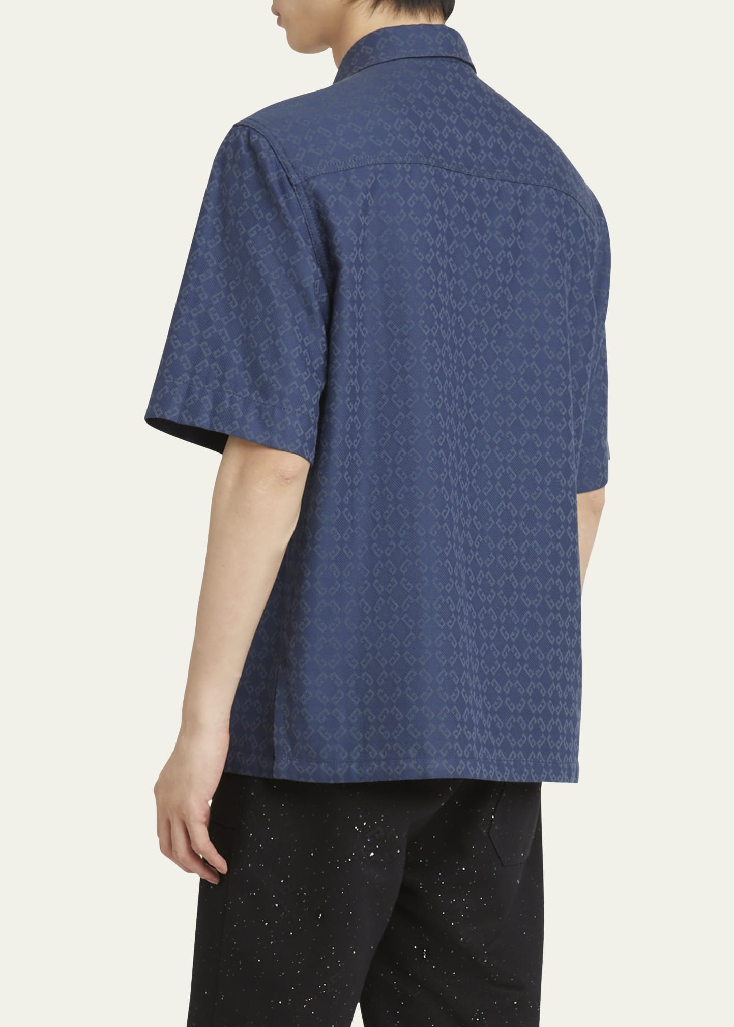 Givenchy Men's Monogram Jacquard Denim Shirt - Bergdorf Goodman