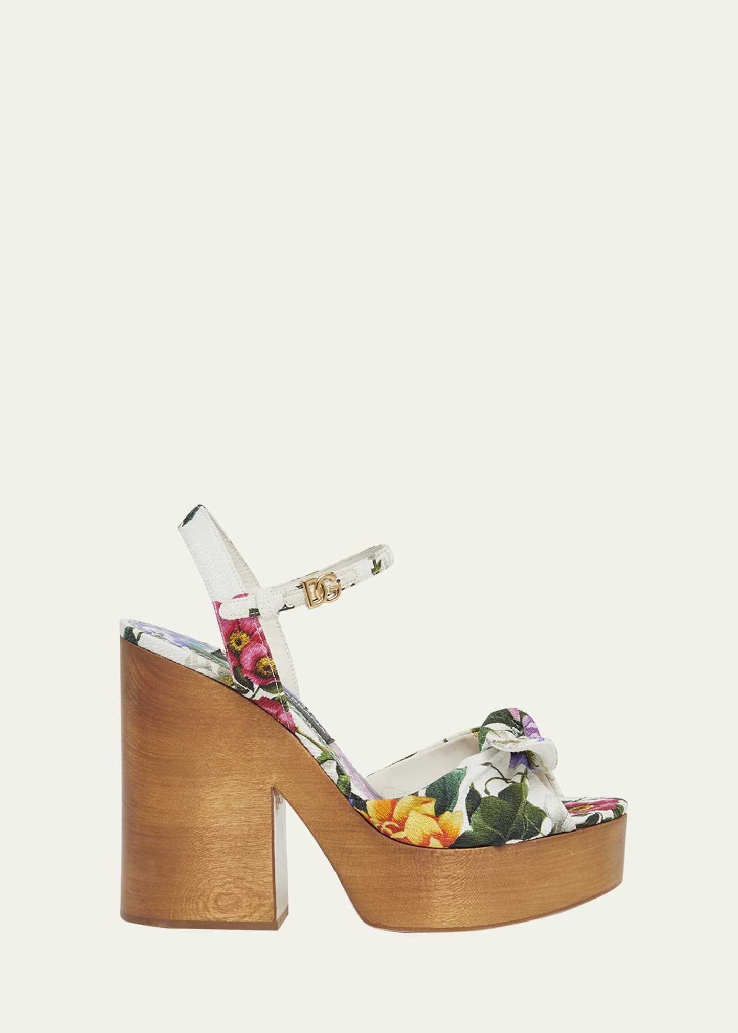 【関税＆送料込み】Dolce & Gabbana Floral Platform Sandals Dolce&Gabbana Floral Ankle-Strap Platform Sandals - Bergdorf
