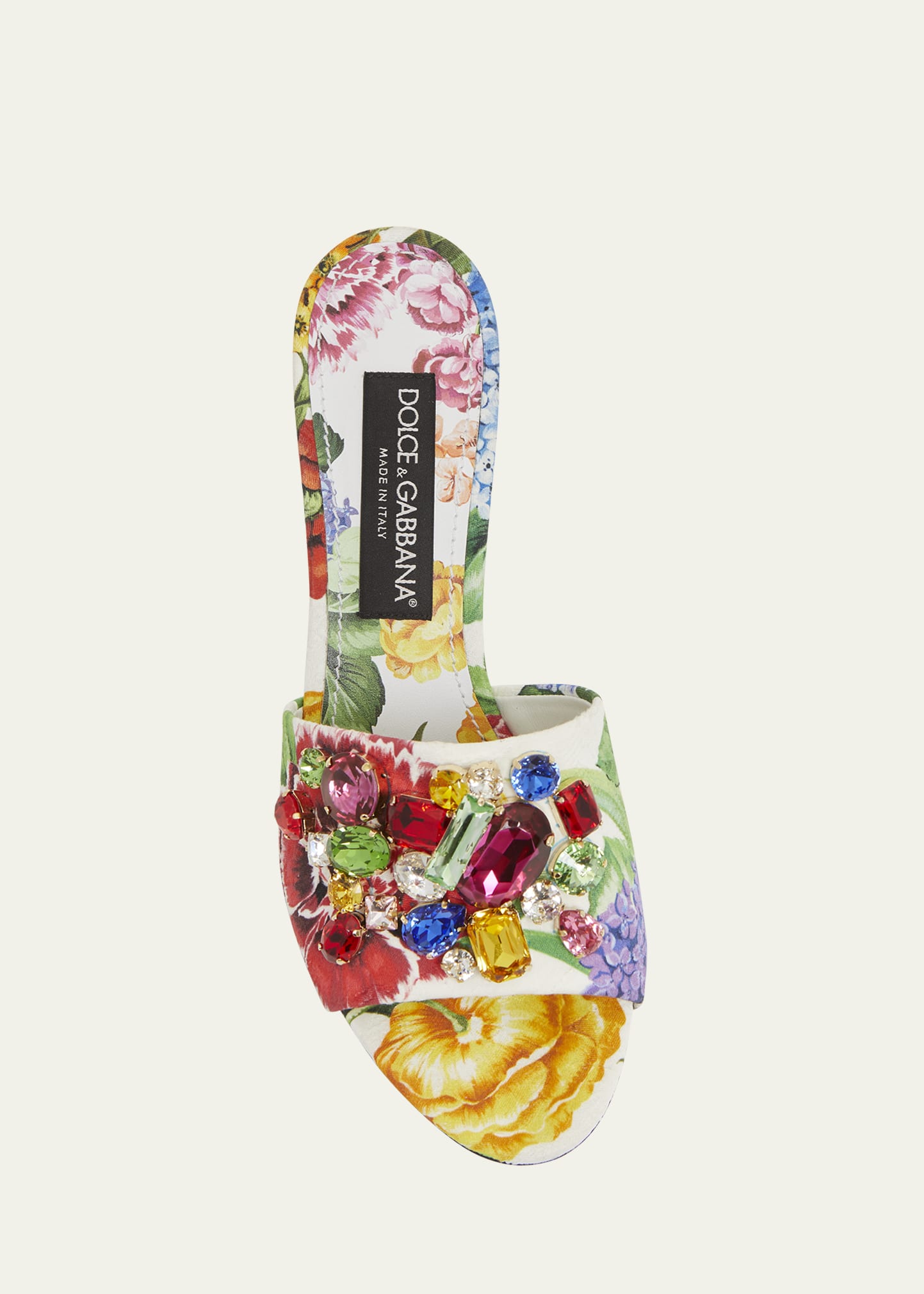 Dolce&Gabbana Keira Floral Jeweled Mule Sandals - Bergdorf Goodman