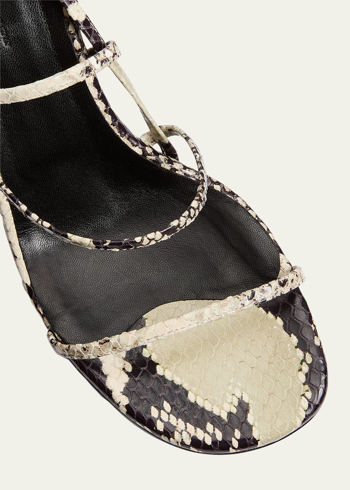 Khaite Strappy Python-Embossed Kitten Sandals - Bergdorf Goodman