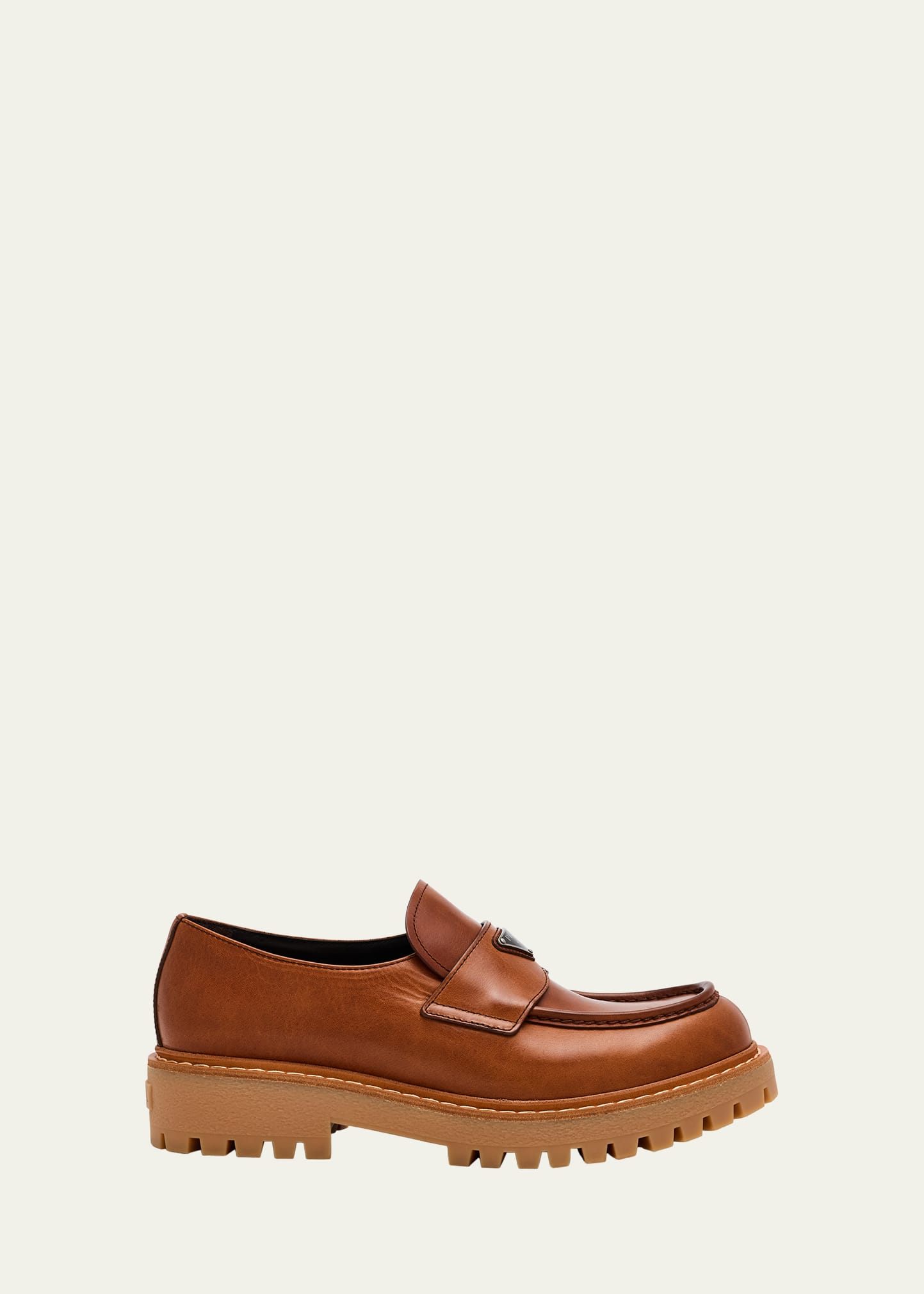 Prada Men's St Moritz Leather Penny Loafers - Bergdorf Goodman