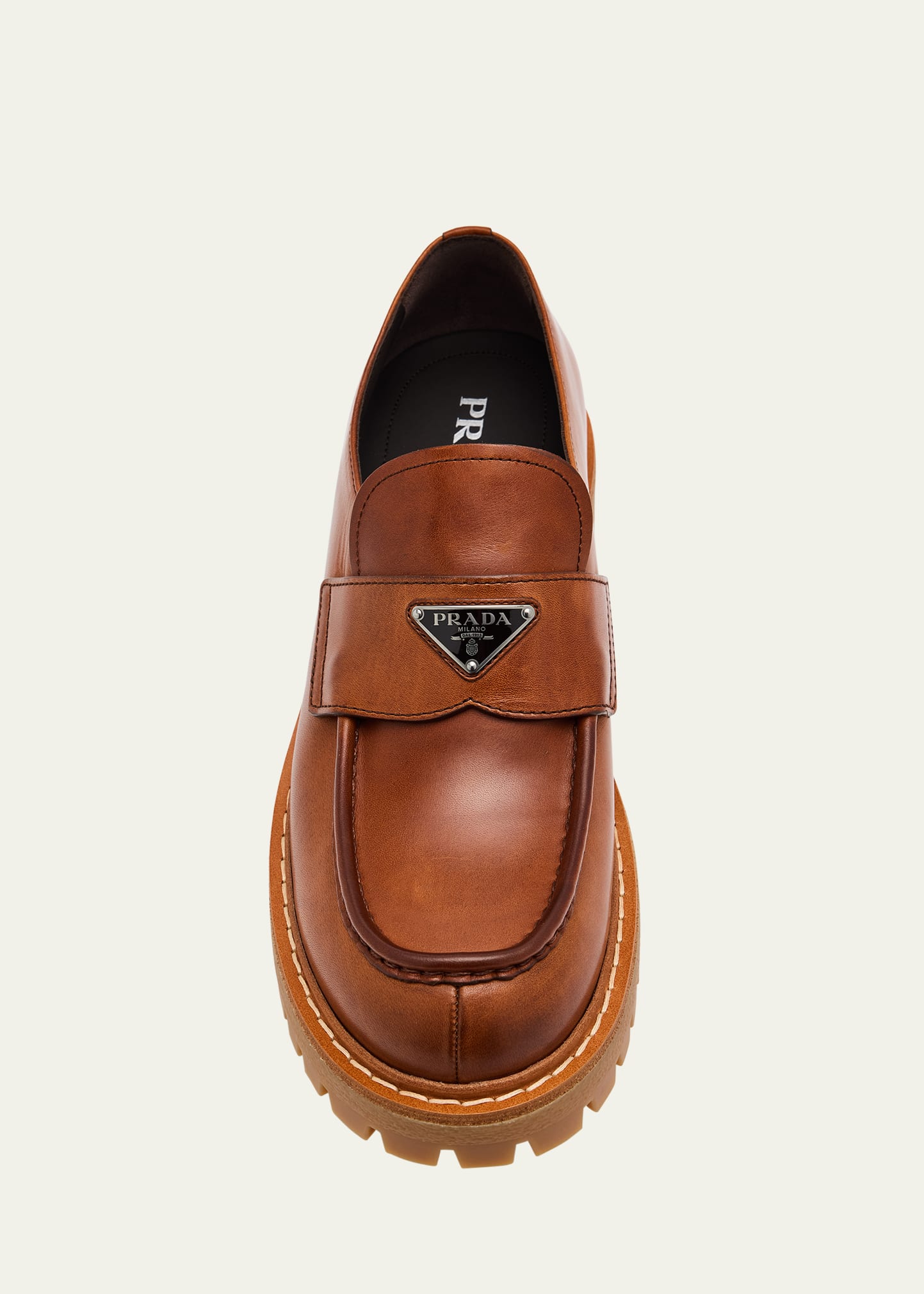 Prada Men's St Moritz Leather Penny Loafers - Bergdorf Goodman