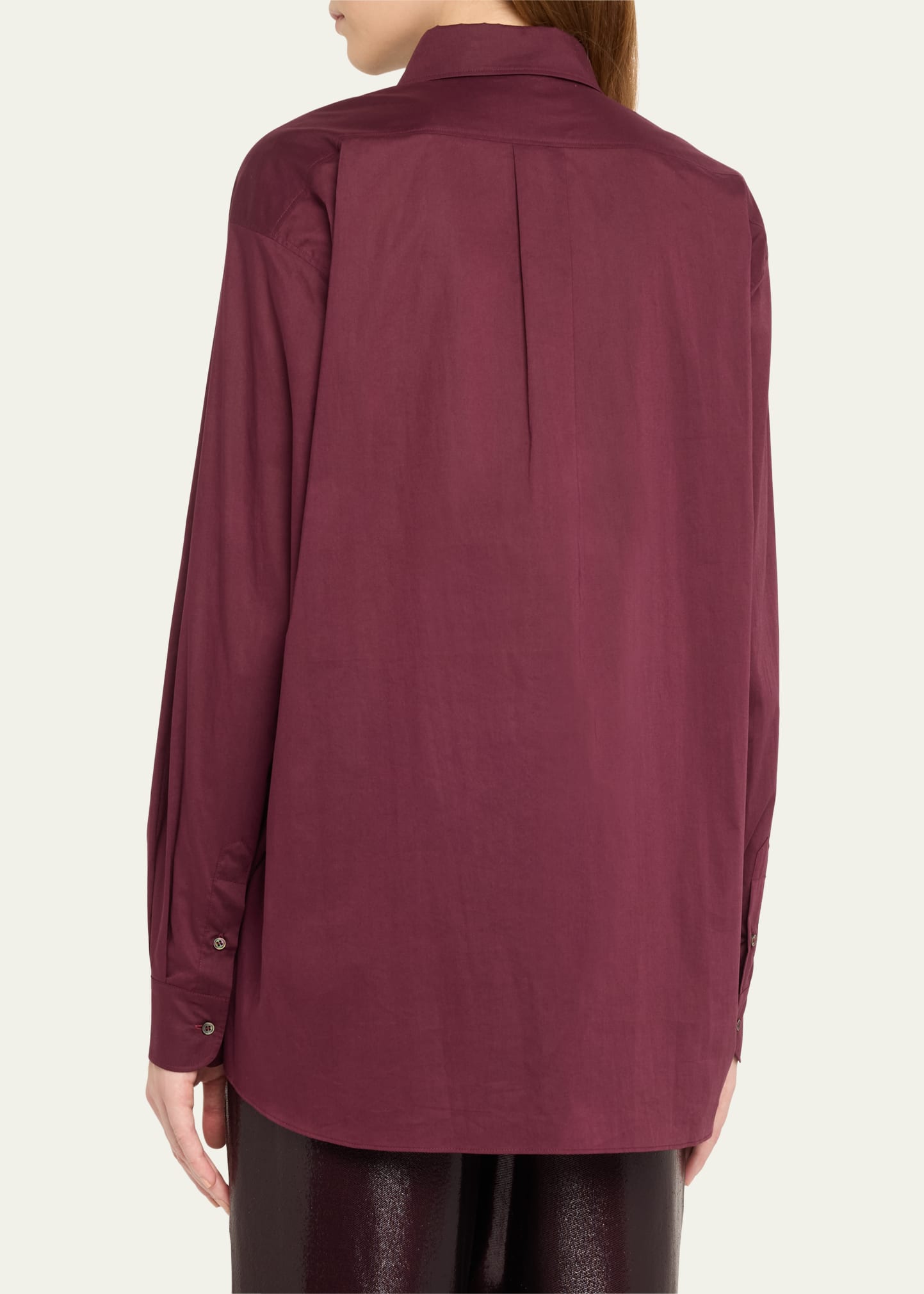 oversized button down cotton voile top