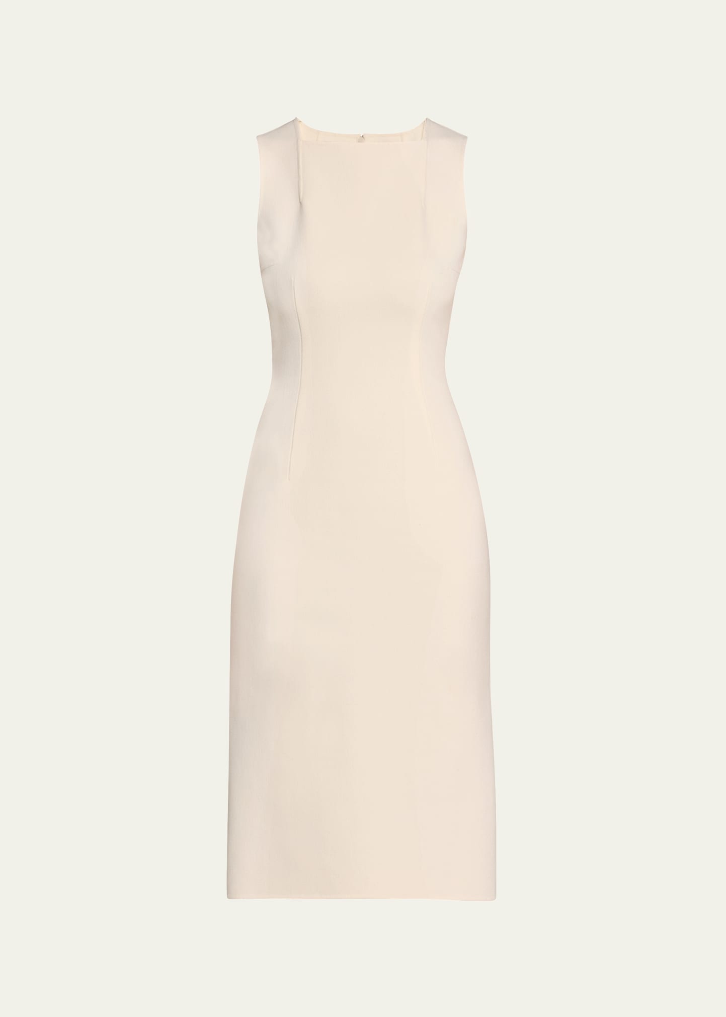 Square-Neck Crepe Sheath Dress
