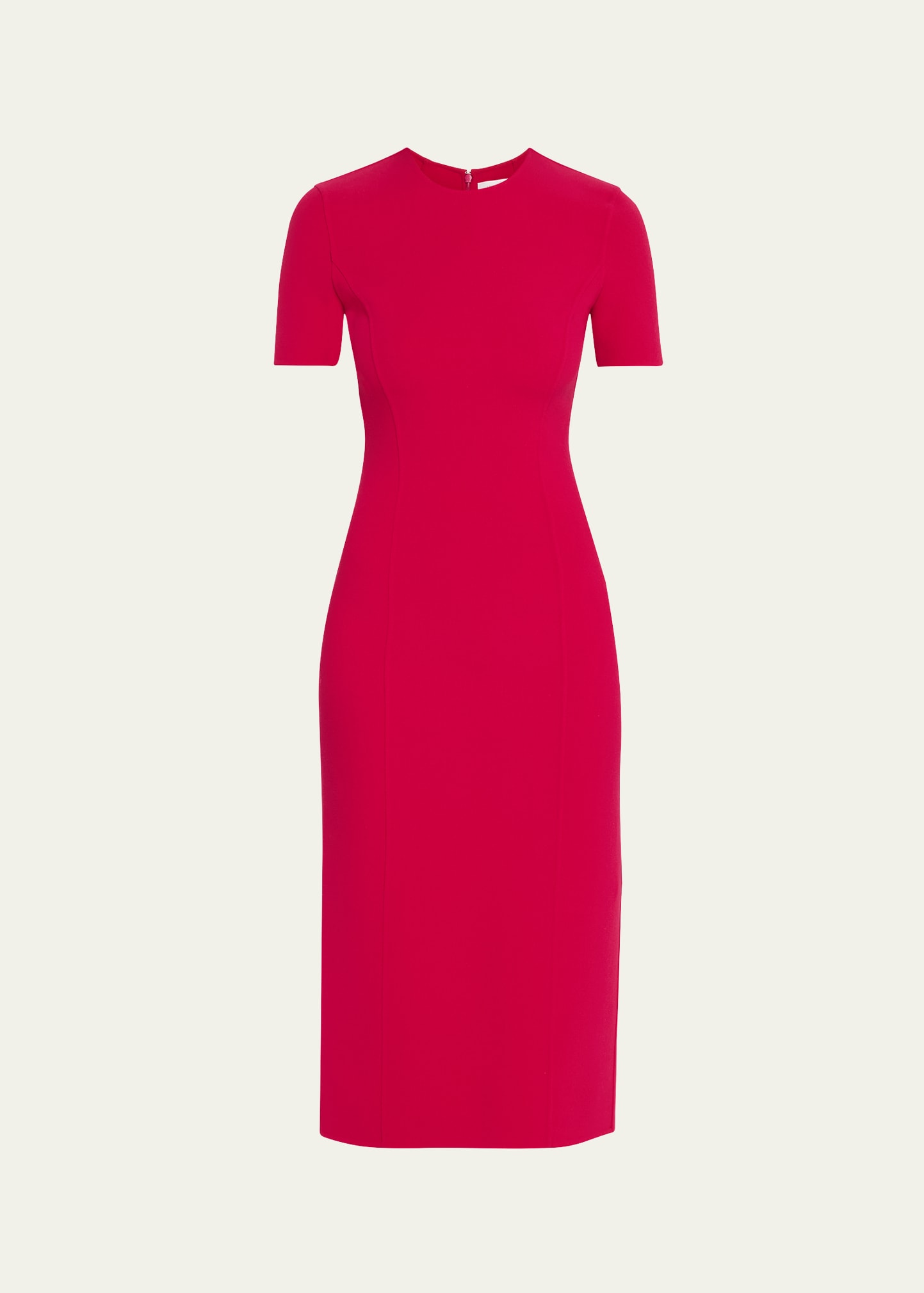 Short-Sleeve Midi Sheath Dress