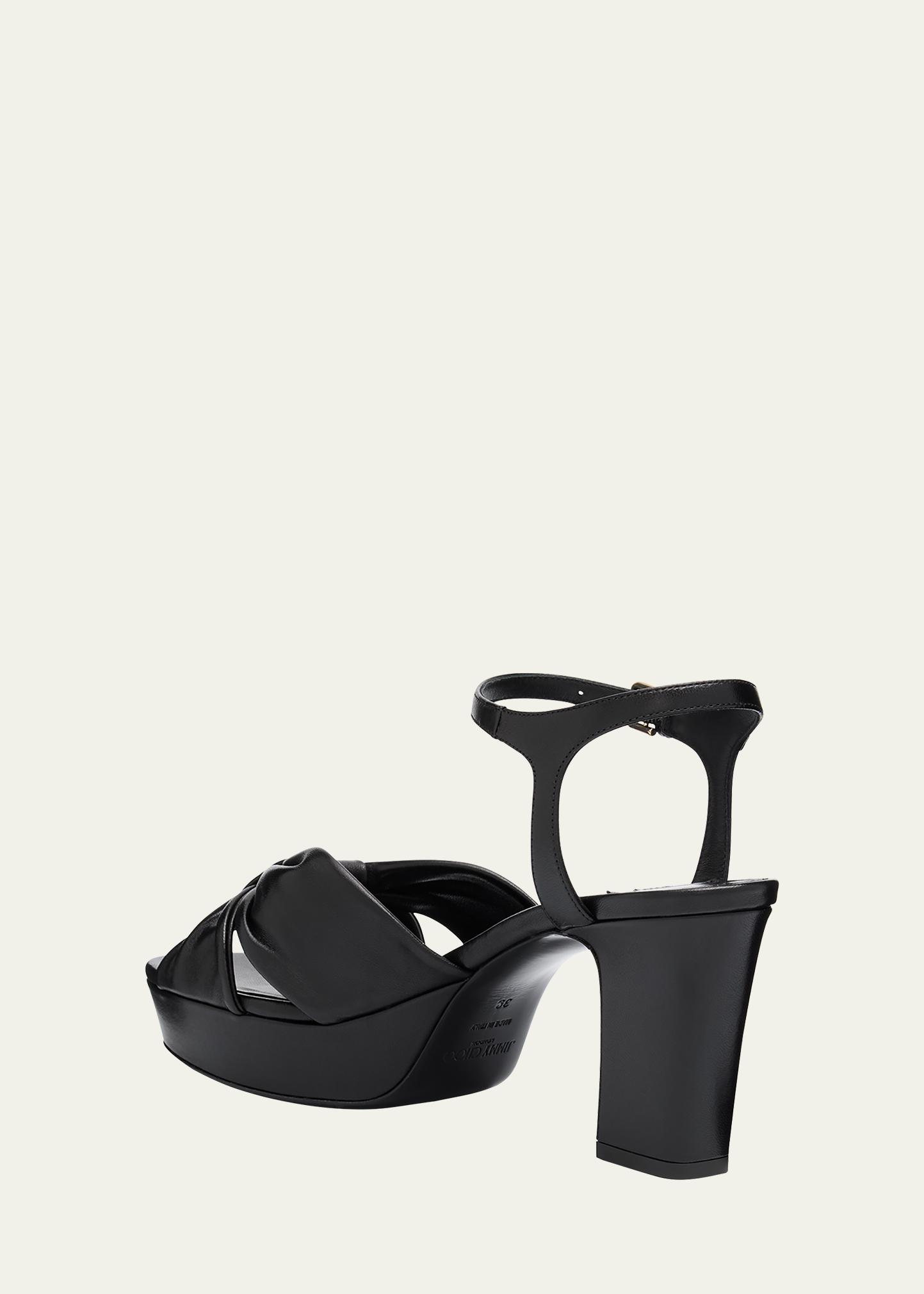 Jimmy Choo Heloise Leather Knot Platform Sandals - Bergdorf Goodman