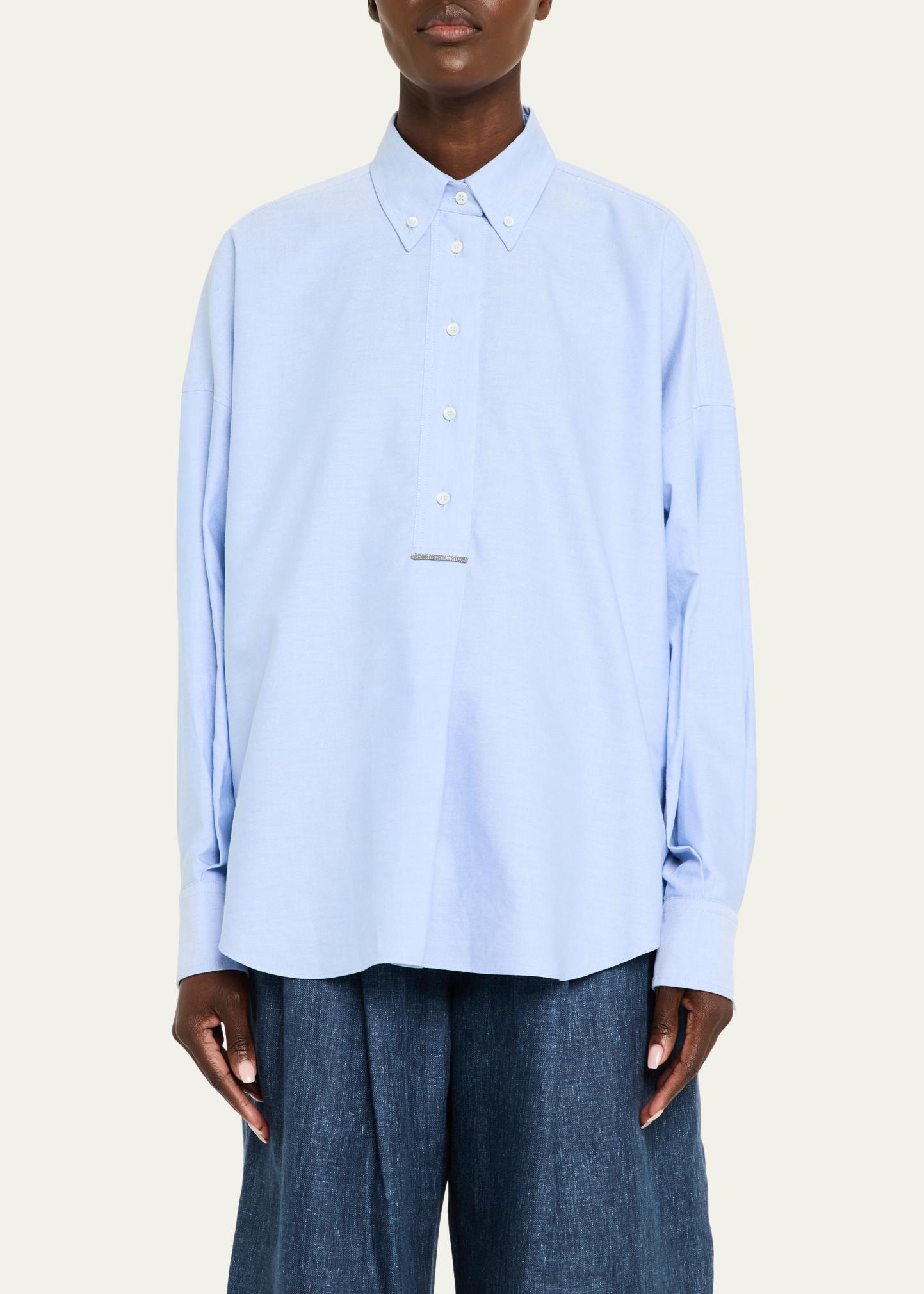 Brunello Cucinelli Cotton Oxford Button Down Shirt - Bergdorf Goodman