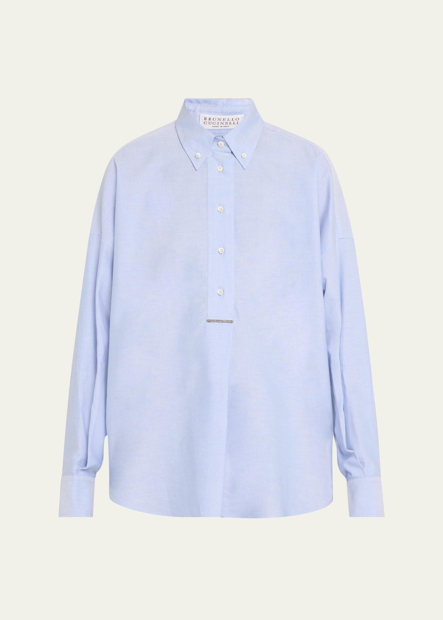 値引きオファー対応用【Brunello Cucinelli】ボタンダウンシャツ Brunello Cucinelli Cotton Oxford Button Down Shirt - Bergdorf Goodman