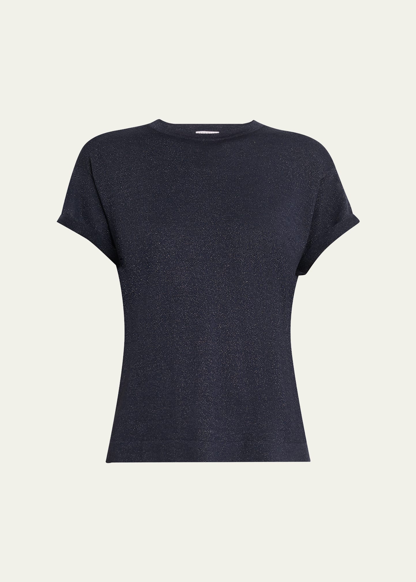 Tシャツ・カットソー BRUNELLO CUCINELLI CASHMERE AND SILK T-SHIRT Brunello Cucinelli Metallic Short-Sleeve Cashmere Silk T
