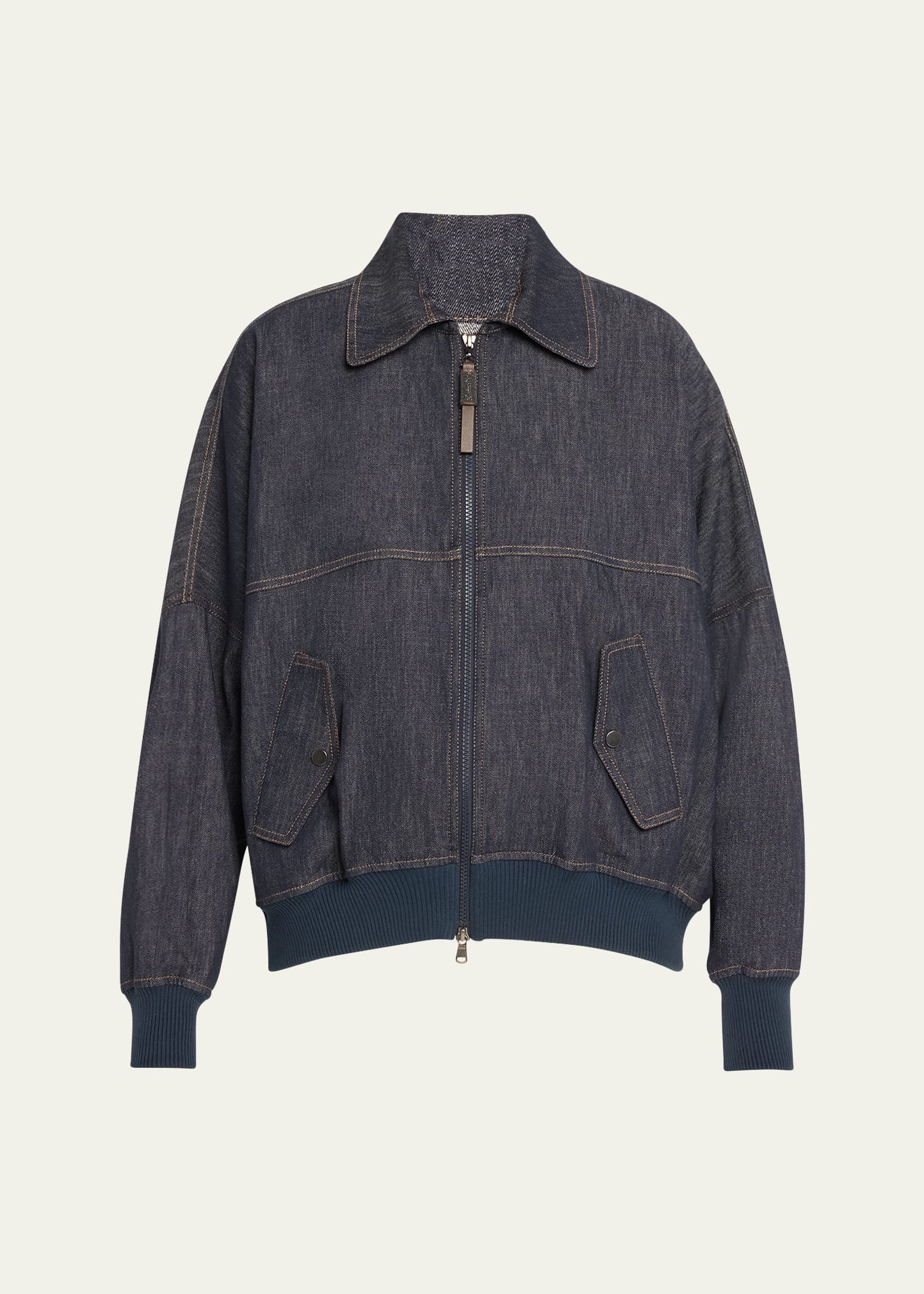 Denim Zip Up Work Jacket -Black Fade-