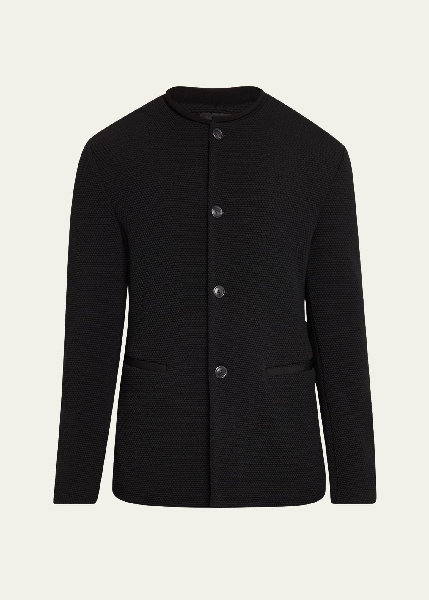ジャケット Giorgio Armani Black Wool Blazer Giorgio Armani Soft Basic Wool Two-Button Slim-Fit Blazer