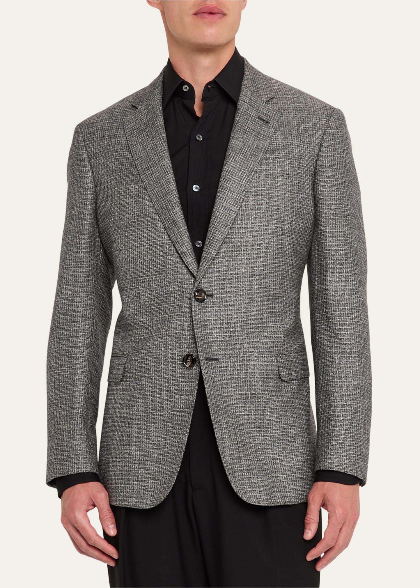 Giorgio Armani ノーカラージャケット 46 ダークグレー Giorgio Armani Men's Crushed Texture Sport Coat - Bergdorf Goodman