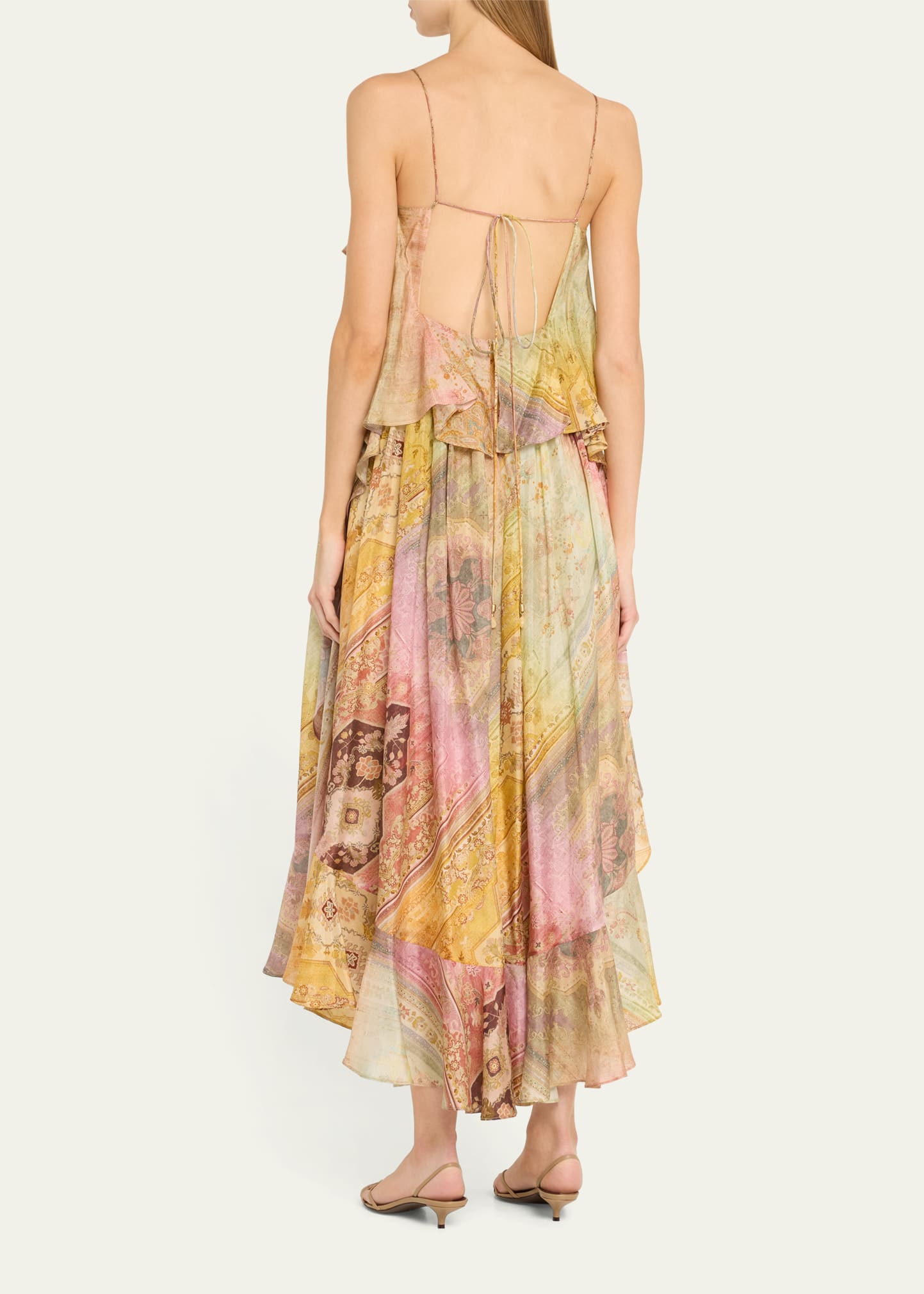 Zimmermann Tallow Printed Ruffle Maxi Dress - Bergdorf Goodman