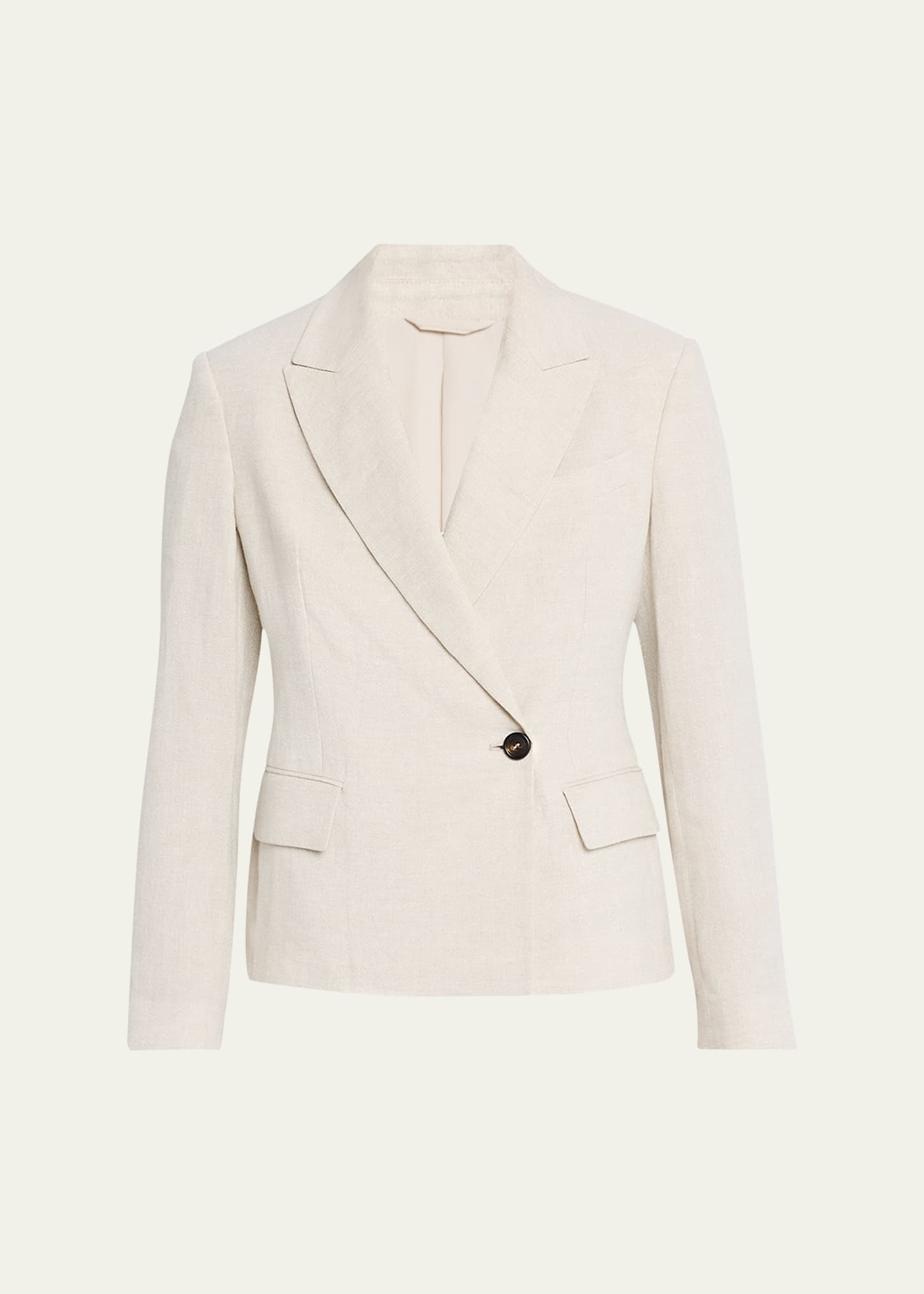 ジャケット BRUNELLO CUCINELLI SPARKLING CANVAS DOUBLE-BREASTED JACKET Brunello Cucinelli Metallic Canvas Linen Double-Breasted