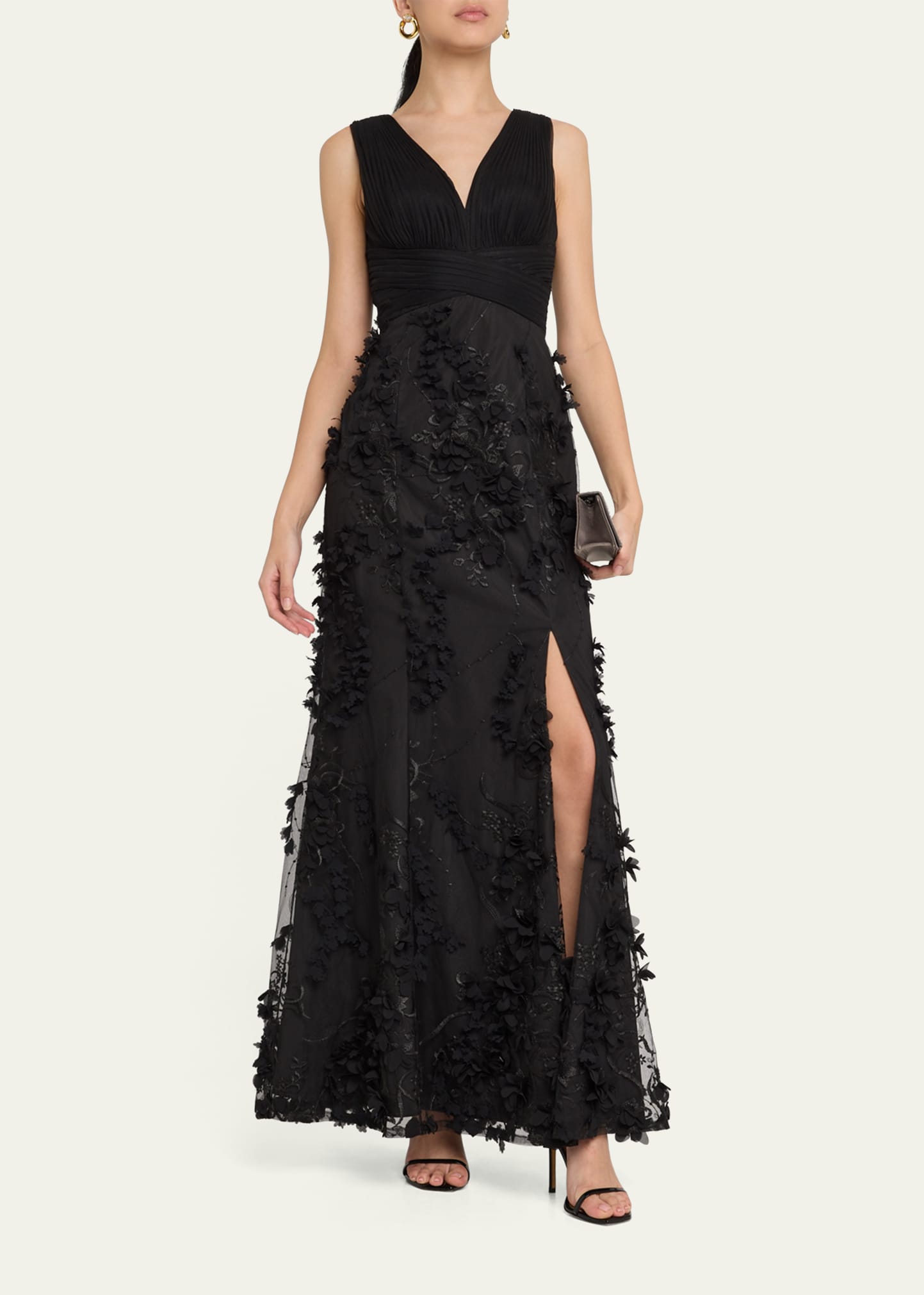 アゲダ　アンブレラフェスタ Aidan Mattox Embroidered Floral Applique Gown - Bergdorf Goodman