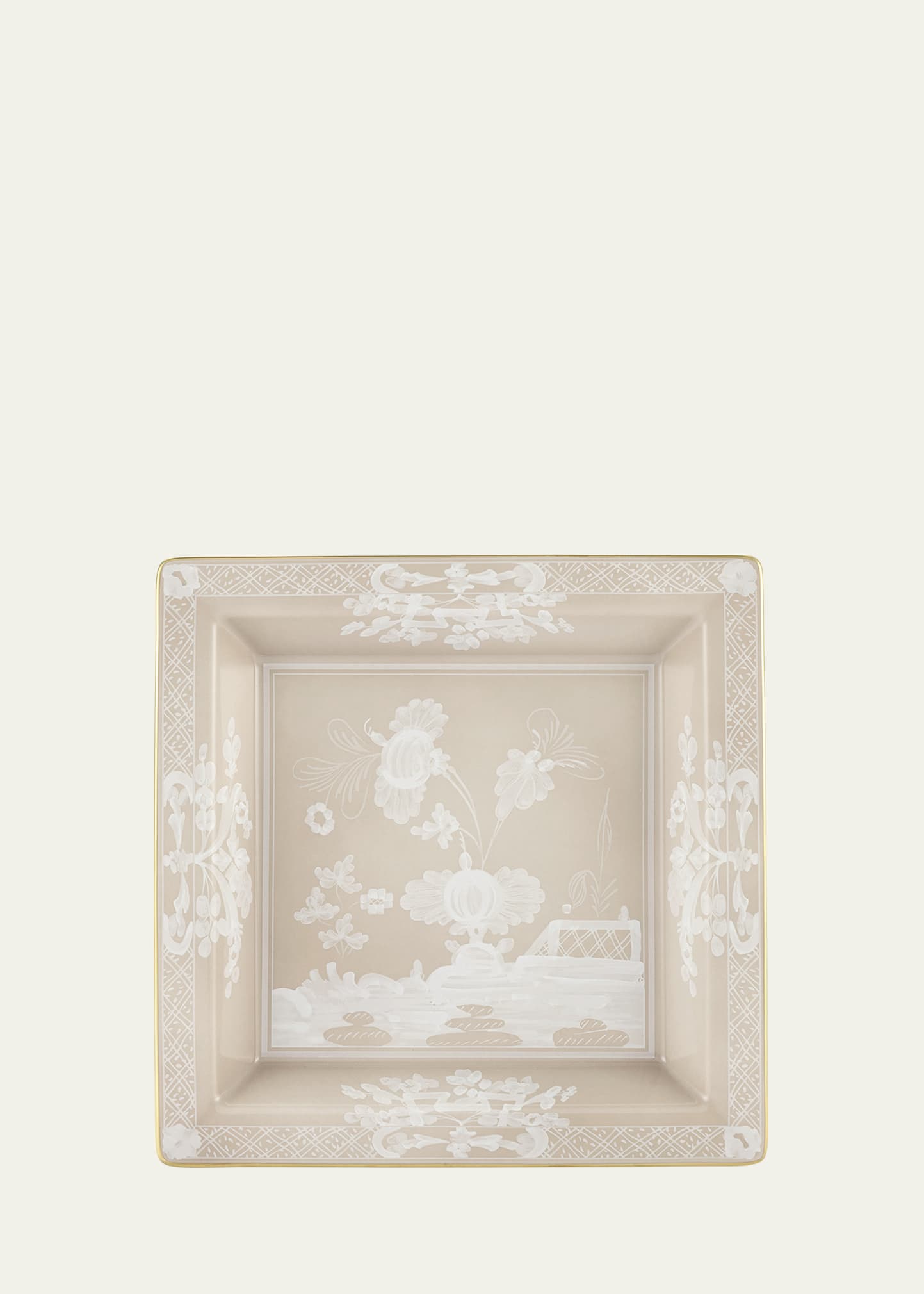 GINORI 1735 Oriente Italiano Square Change Tray, Meringa