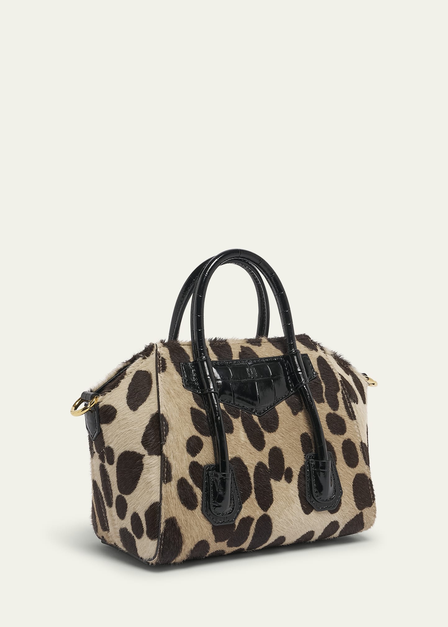 【関税&送料込】Givenchy Printed Calf Hair Antigona Lock Toy Mini Antigona Lock bag in leopard print haircalf in - black