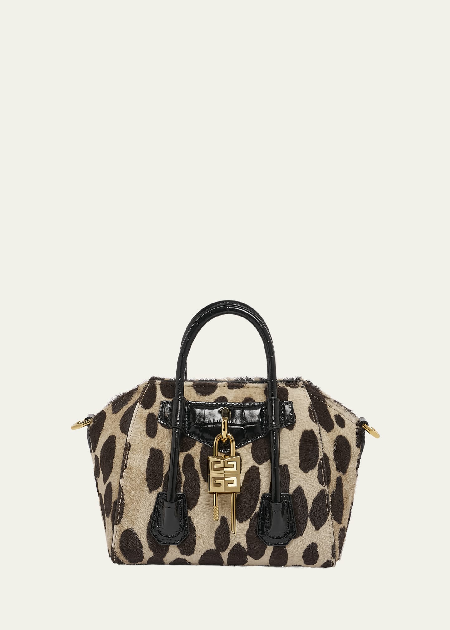 【送料&関税込】Givenchy Printed Calf Hair Antigona Lock Toy Givenchy Antigona Toy Lock Crossbody Bag in Leopard Calf