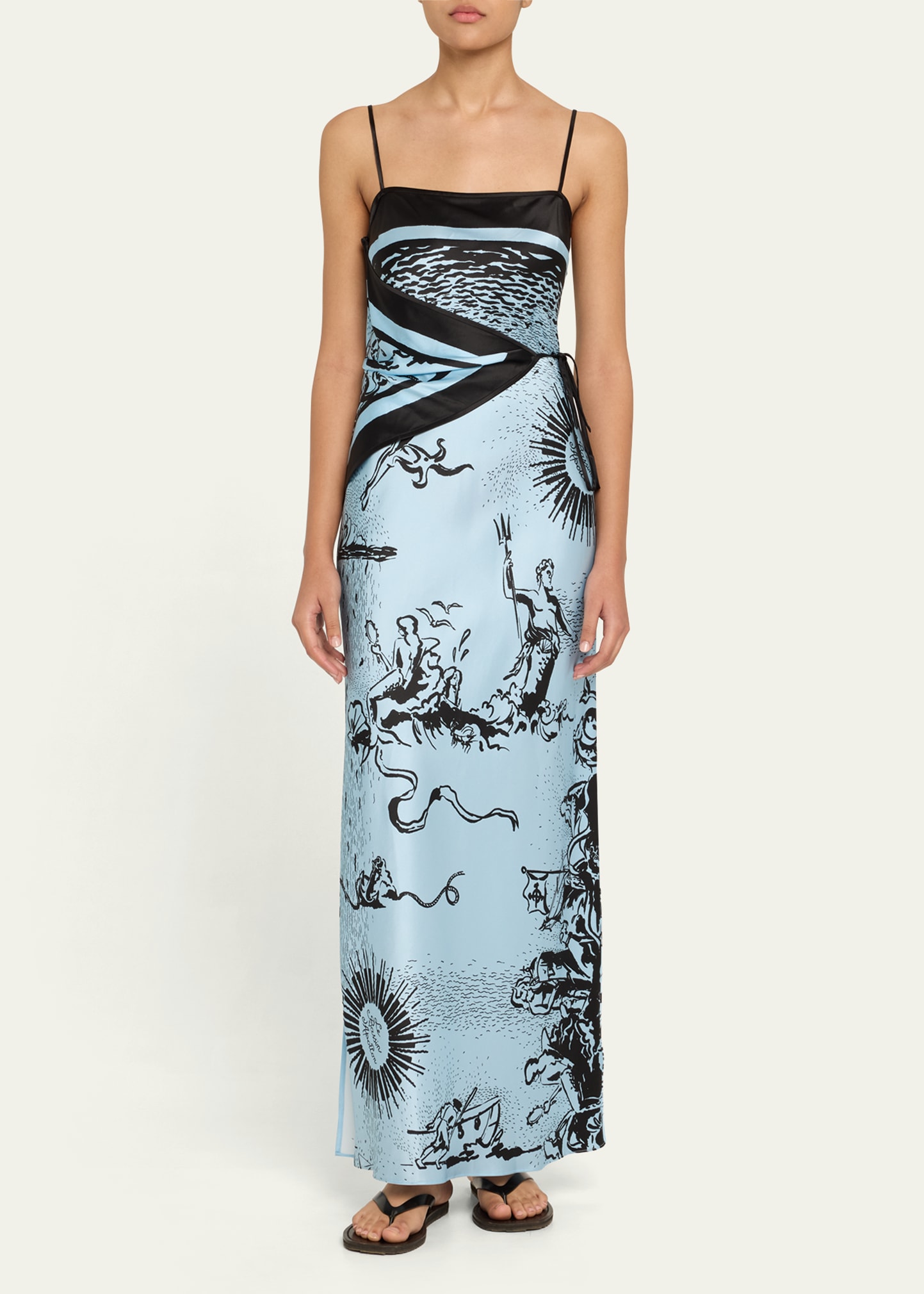 knee length dresses for ladies Slim Strap Scoop Neck Bustier Brocade Midi Dress