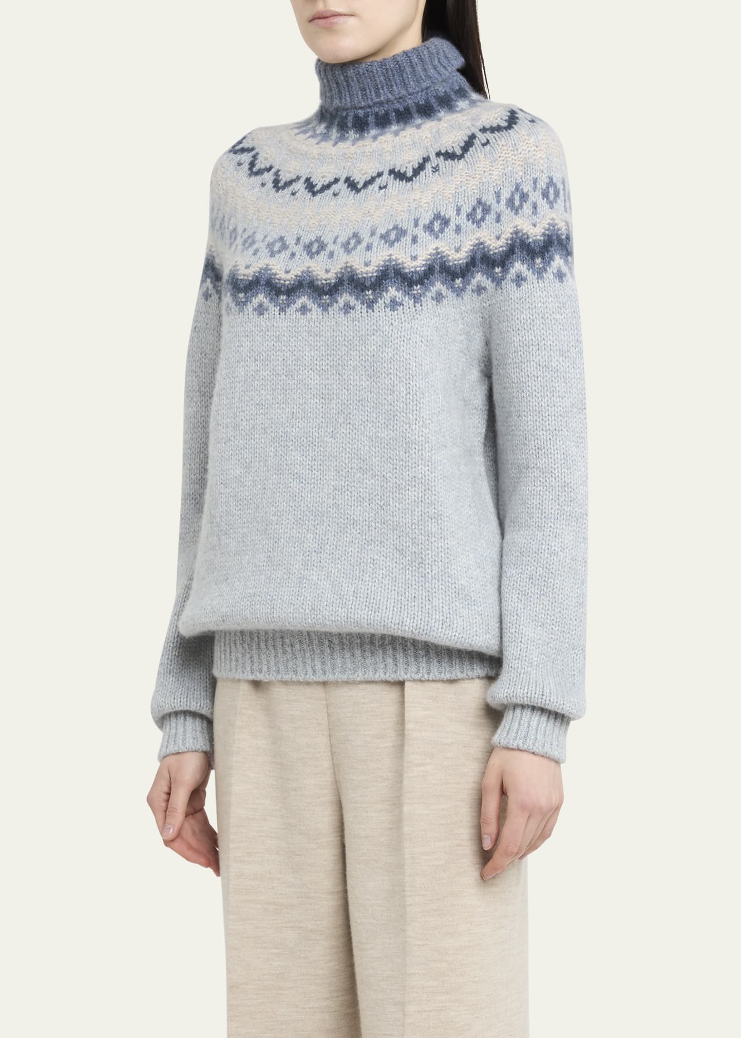 Loro Piana Alpe Pile Turtleneck Cashmere GG 3 Sweater - Bergdorf