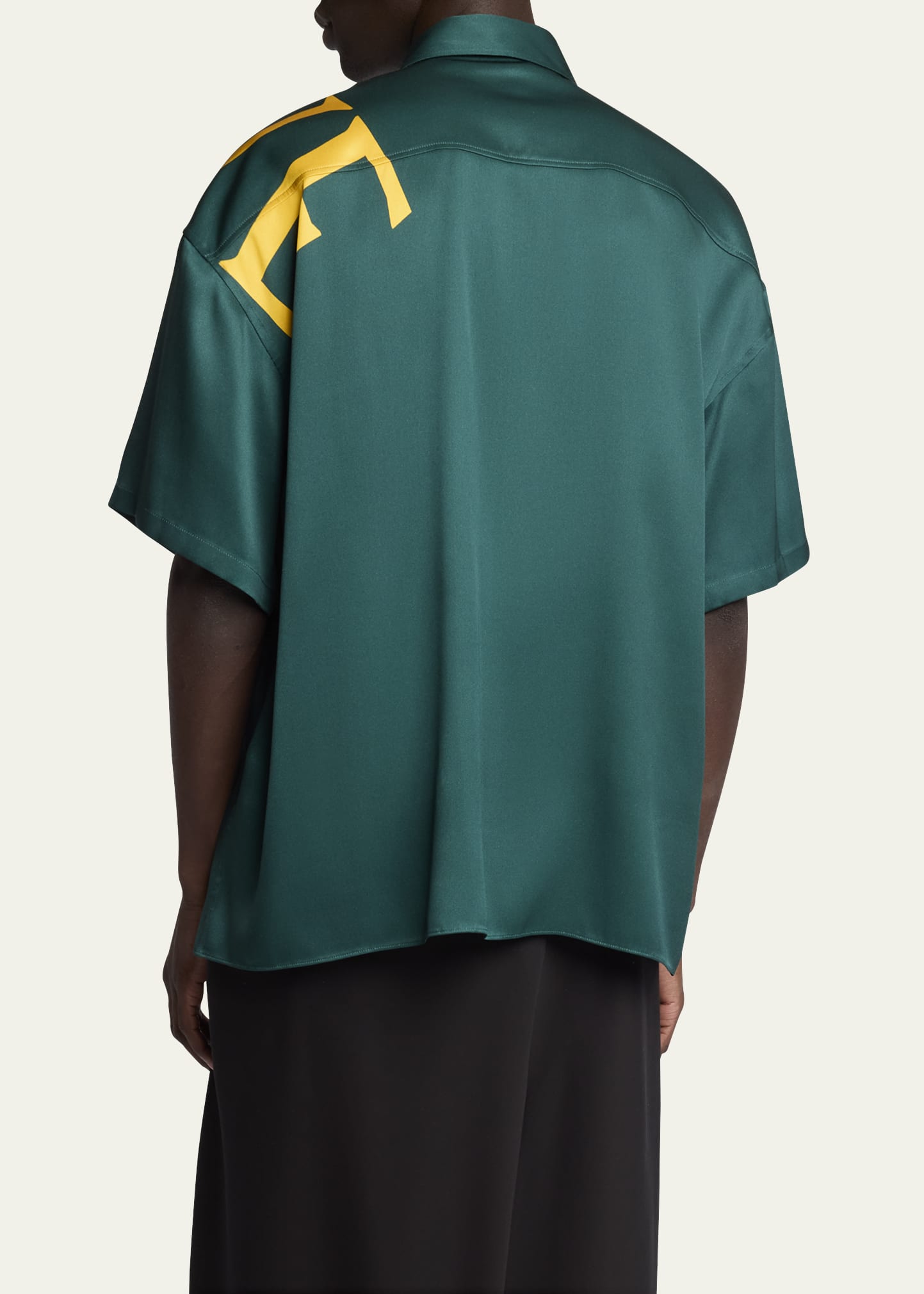 Loewe Men's Diagonal Logo Silk Sport Shirt - Bergdorf Goodman