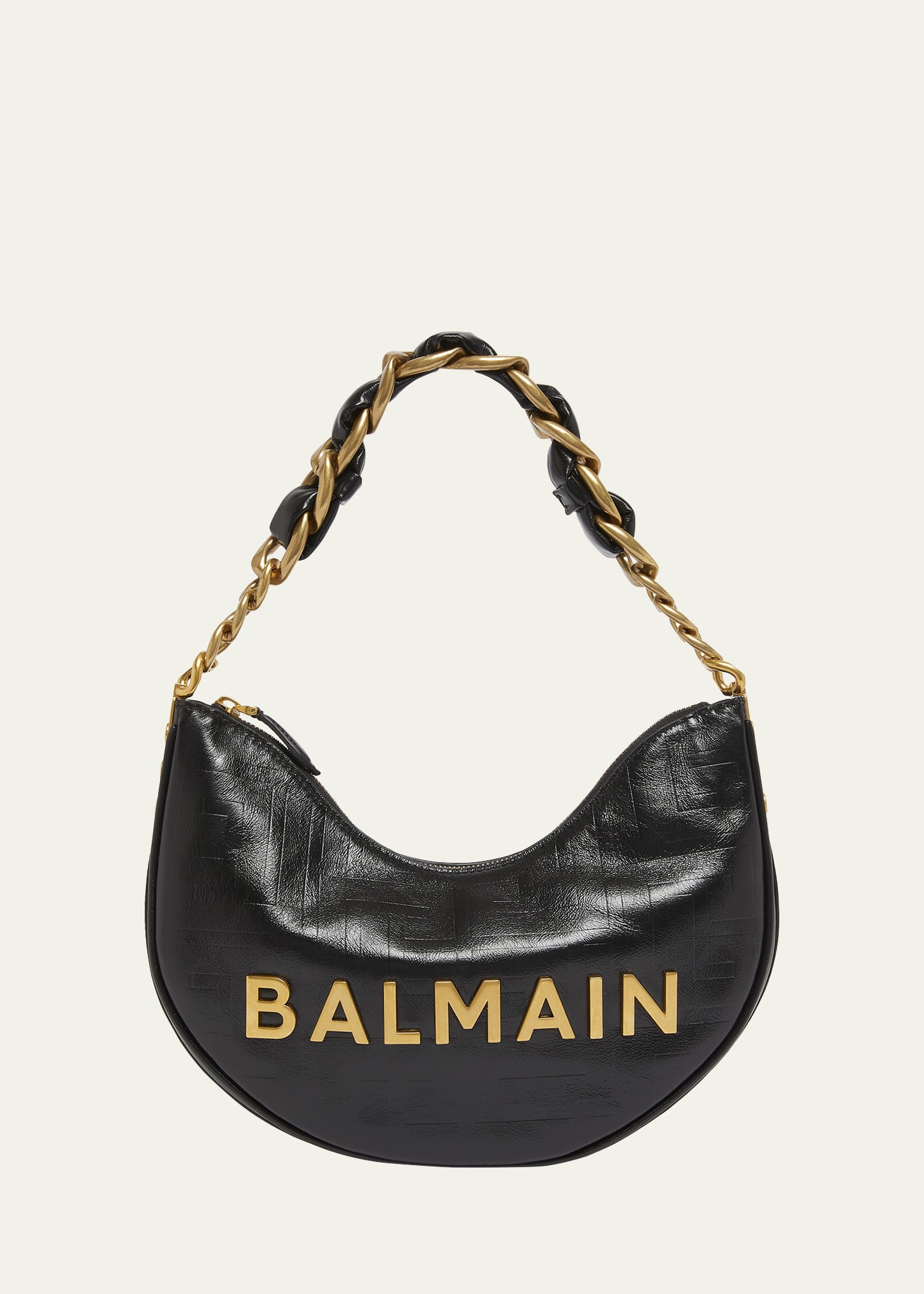 Balmain 1945 Moon Shoulder Bag in PB Embossed Crinkle
