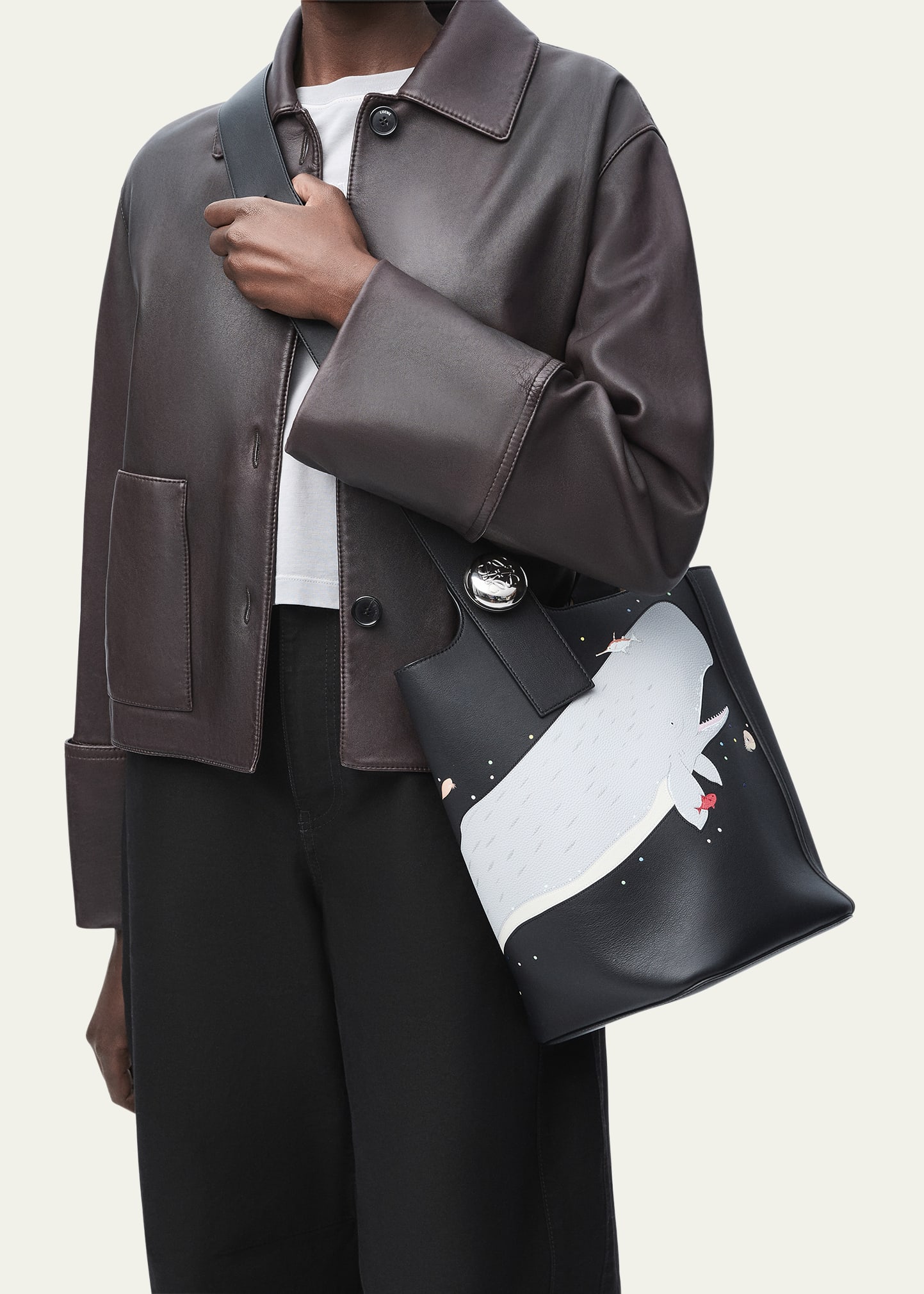 LOEWE バッグ Medium Anagram Basket bag in iraca palm and calfskin Beige - LOEWE