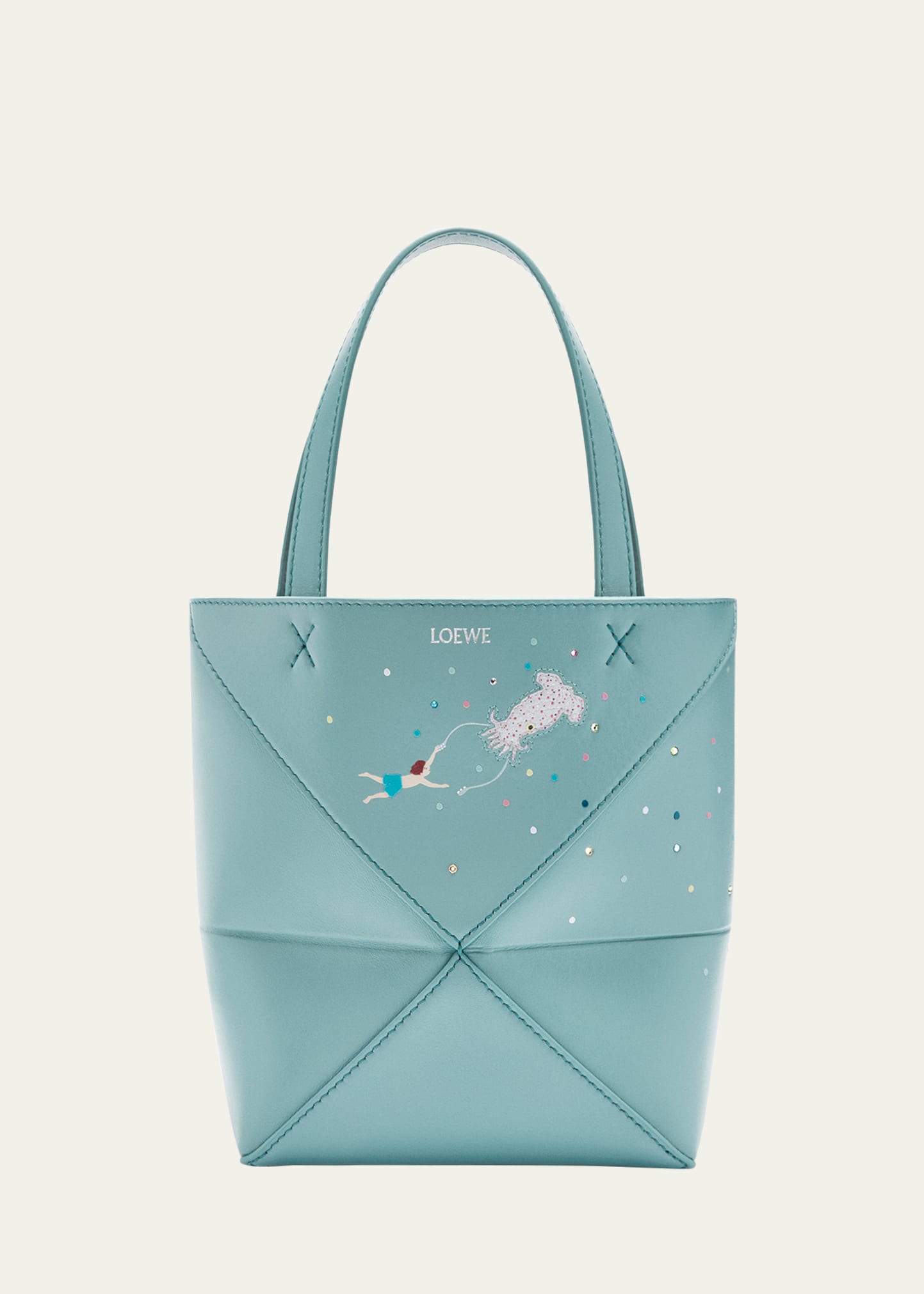 Loewe x Suna Fujita Puzzle Mini Squid Tote Bag in Leather