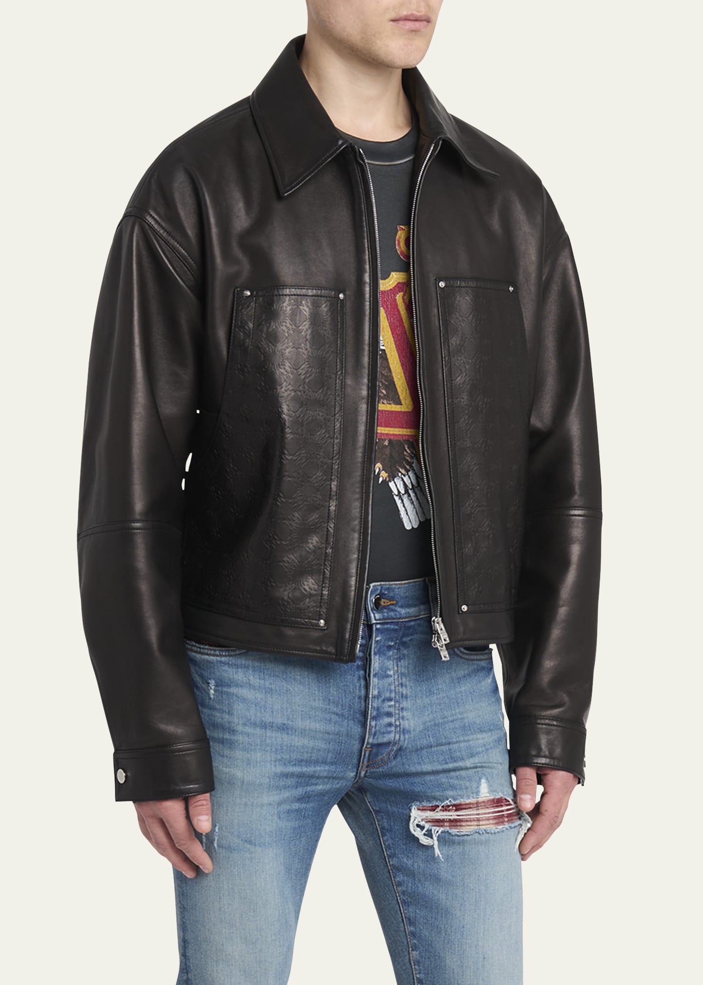 Amiri Men's MA Quad Leather Work Jacket - Bergdorf Goodman