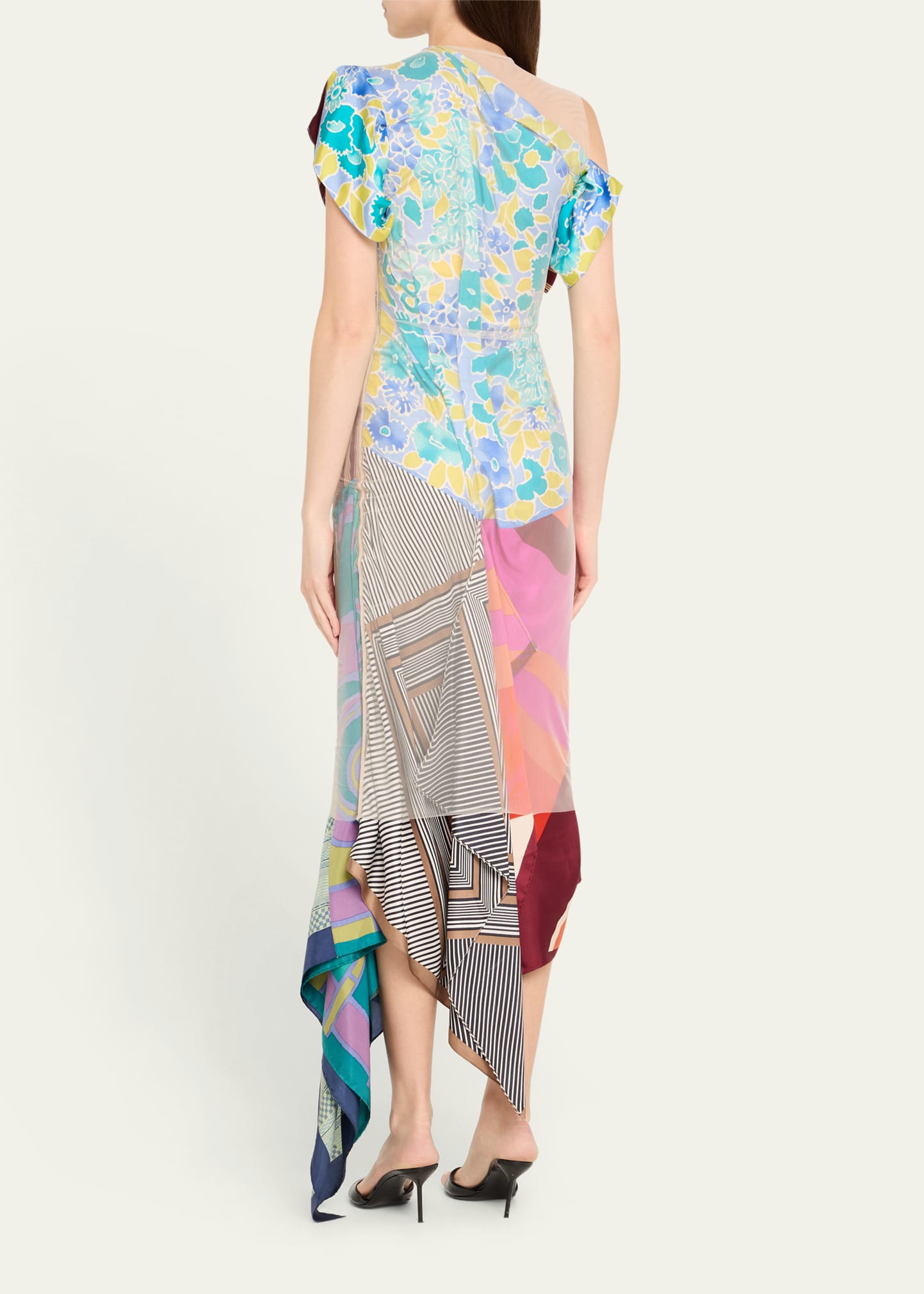 Marine Serre Regenerated Silk Scarves Long Fitted Dress