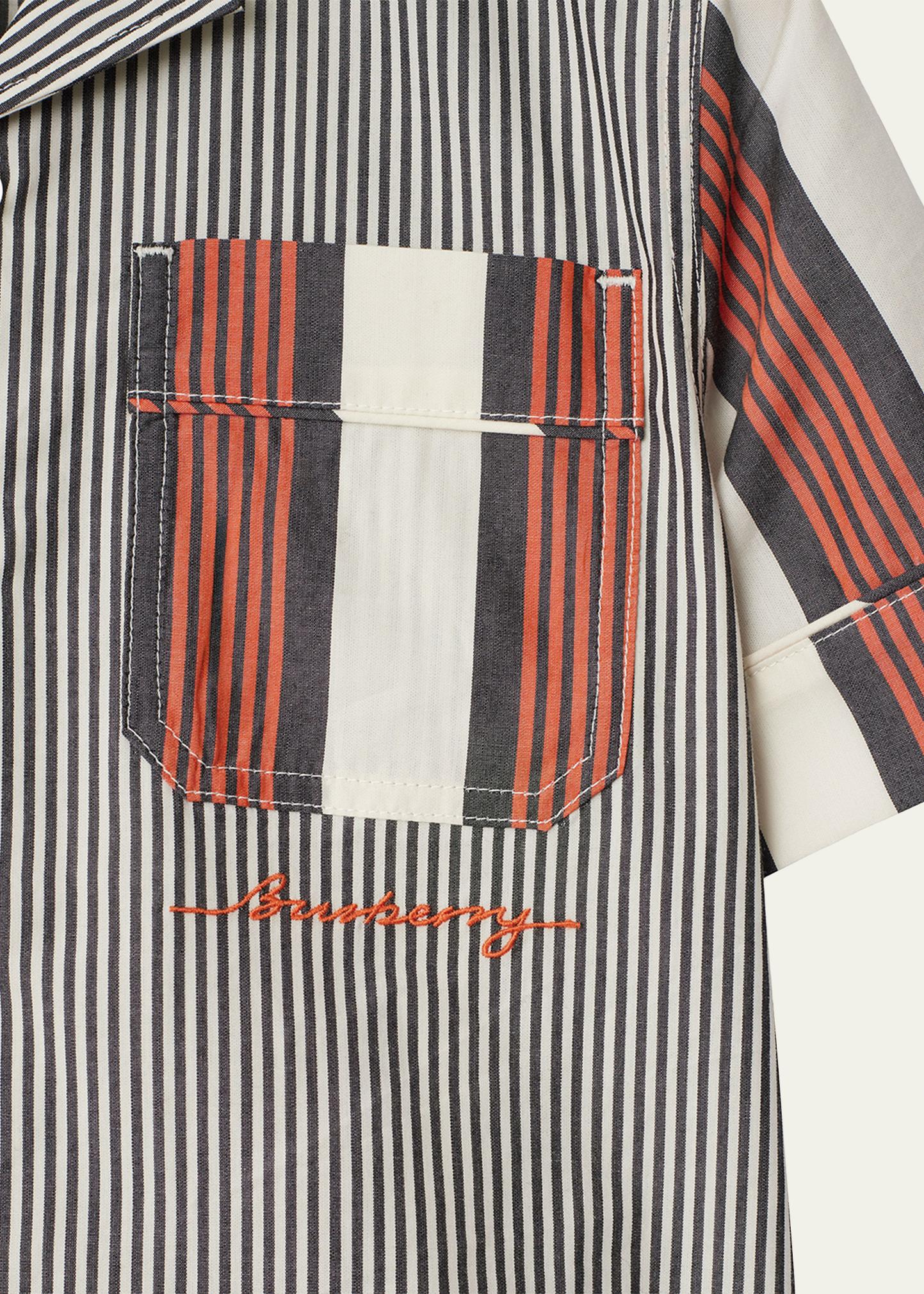 Burberry Boy's Xanadu Mixed Striped Shirt, Size 3-14 - Bergdorf