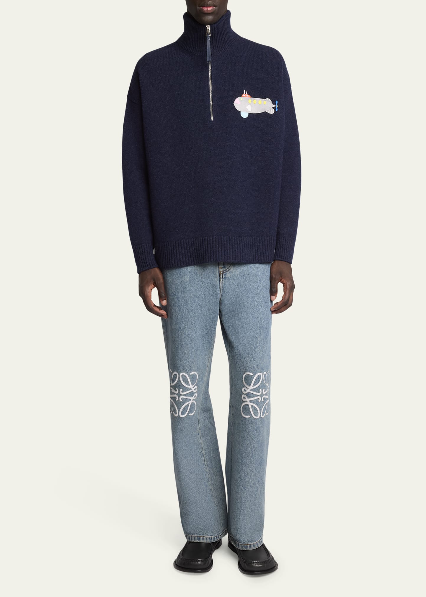 トップス LOEWE swing-style pullover Sweater in cotton blend White - LOEWE